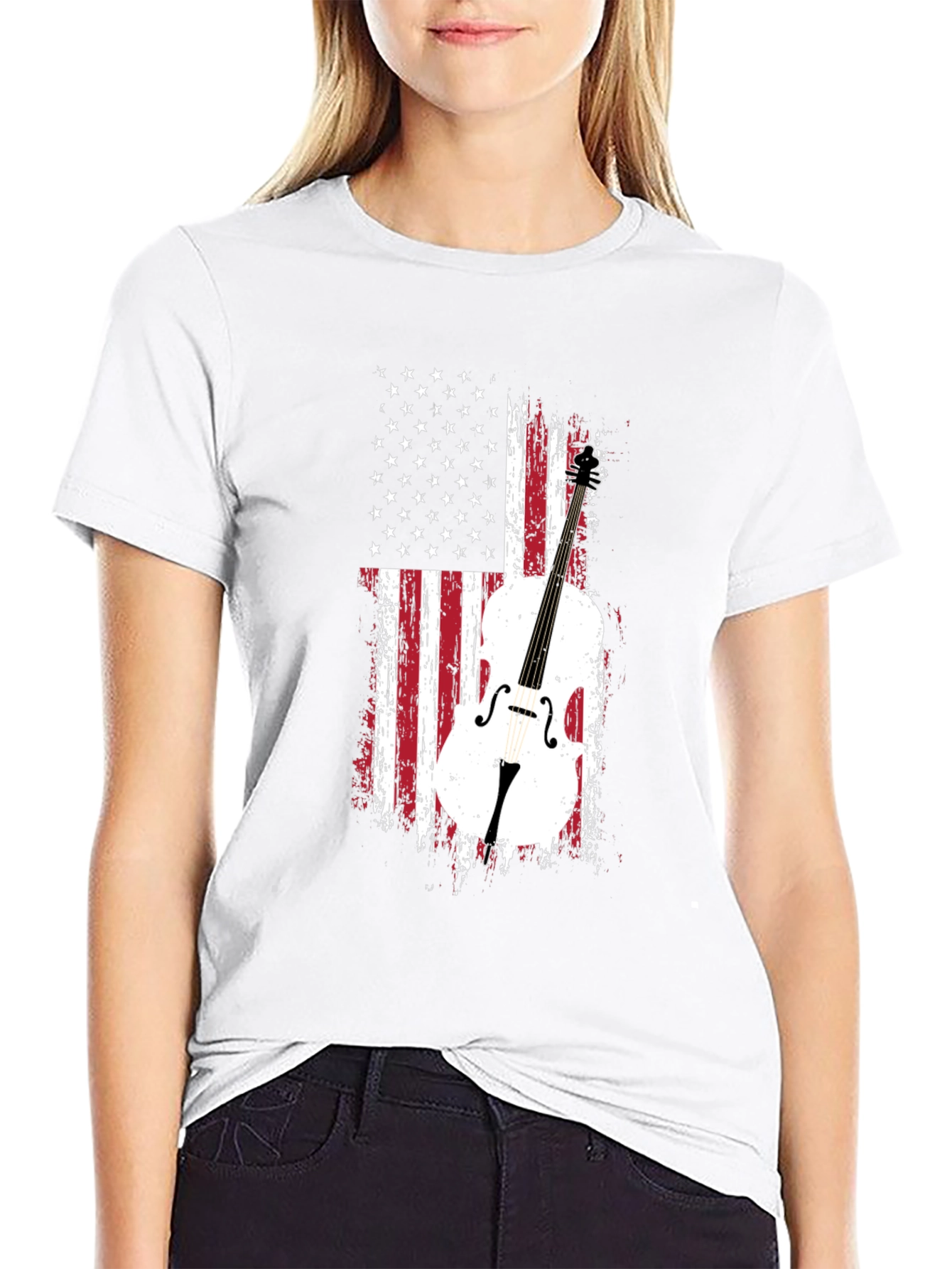American Flag Cello T-Shirt