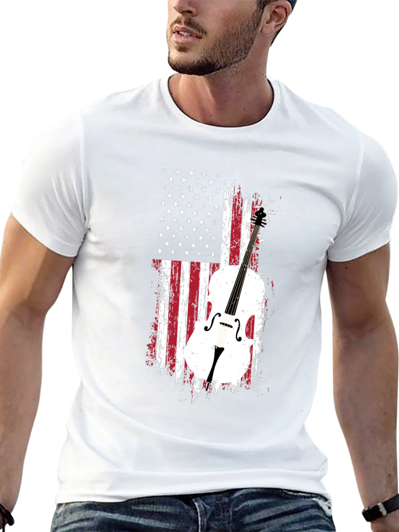 American Flag Cello T-Shirt