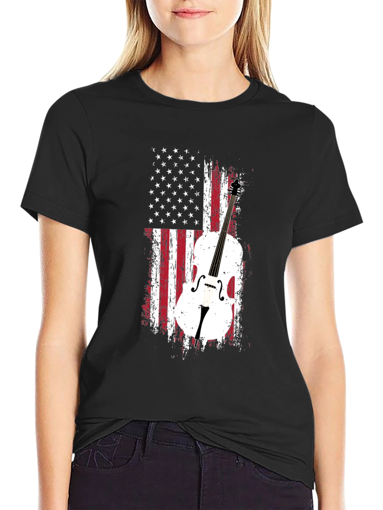 American Flag Cello T-Shirt