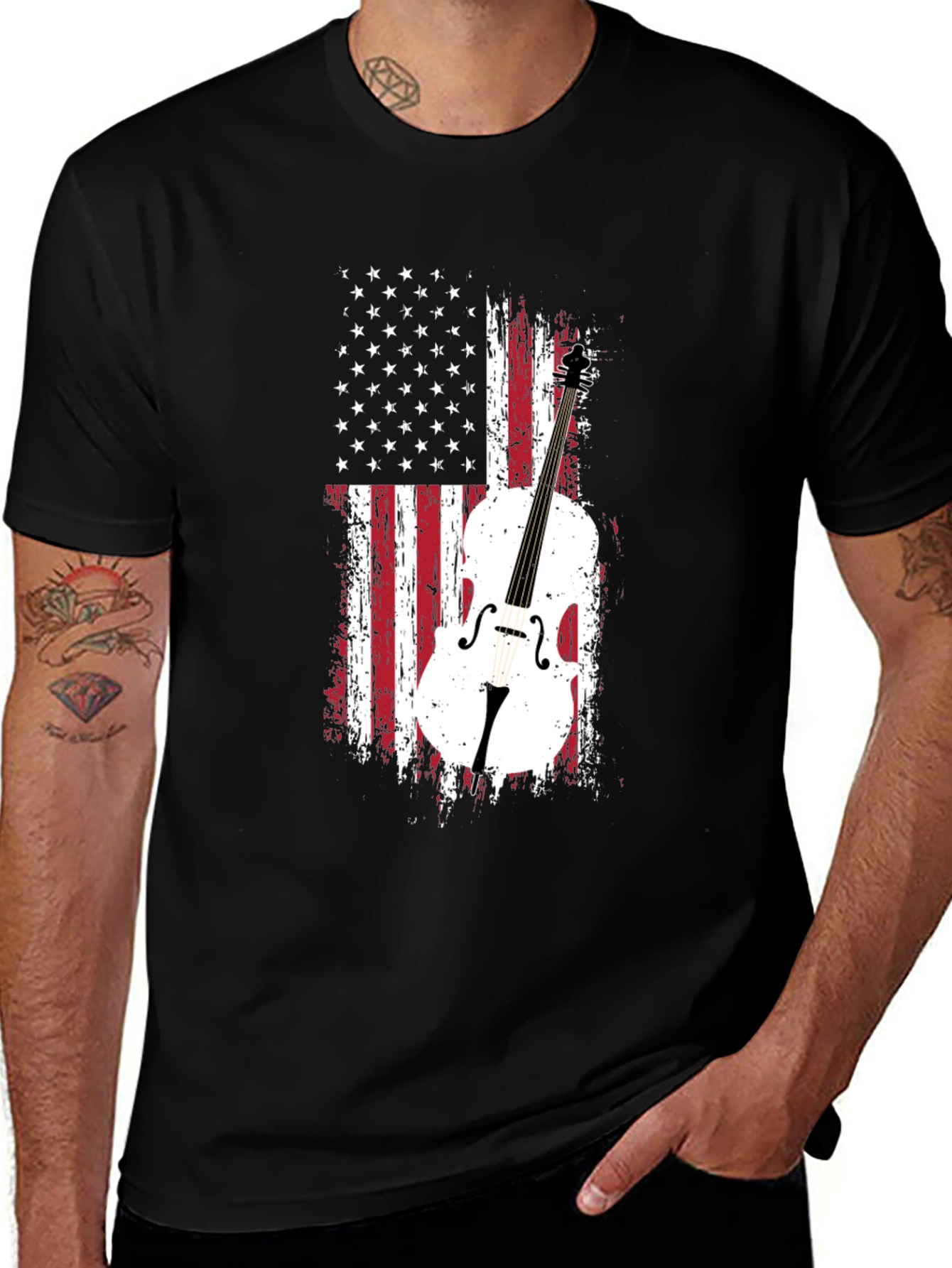 American Flag Cello T-Shirt