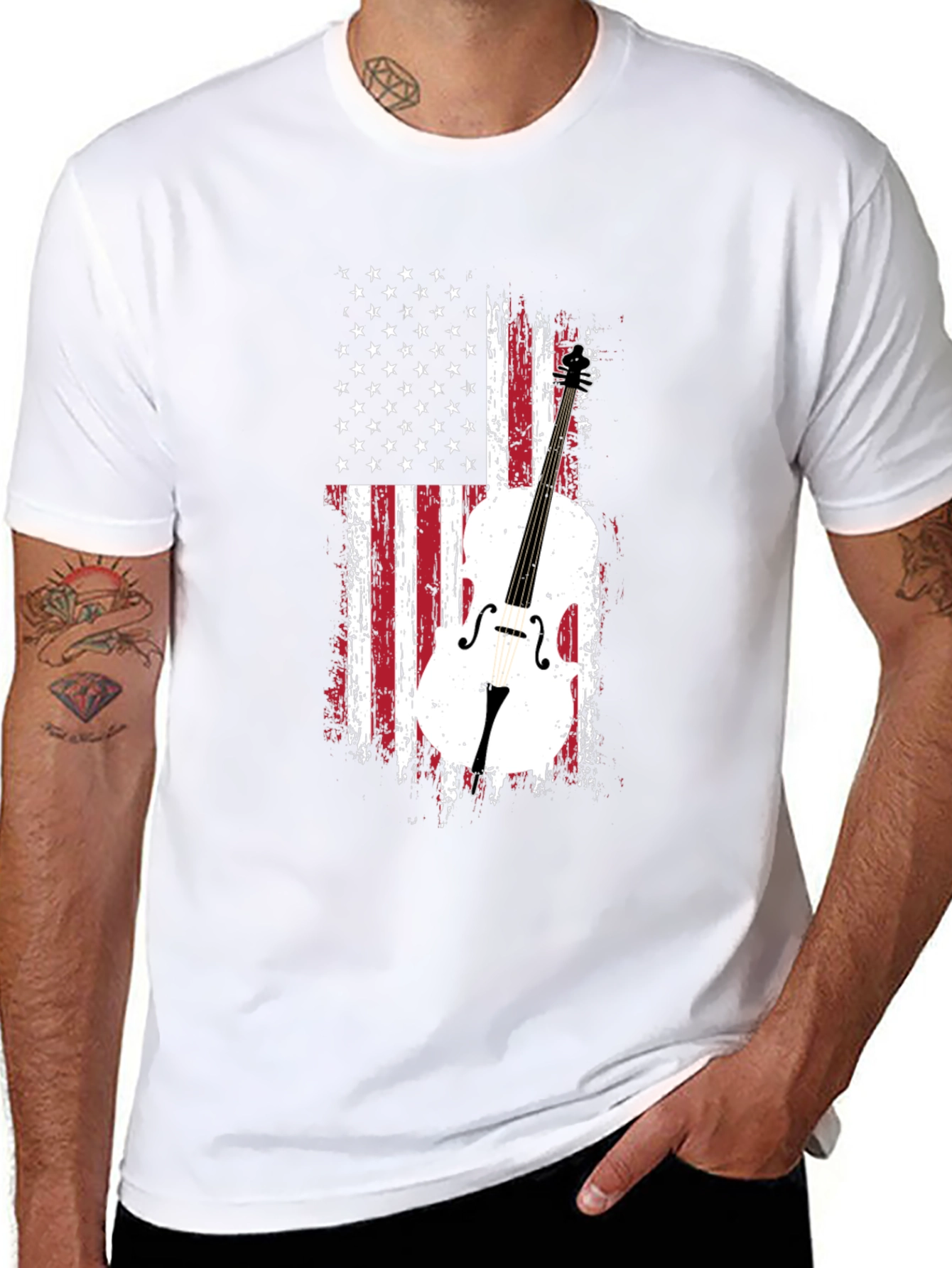 American Flag Cello T-Shirt
