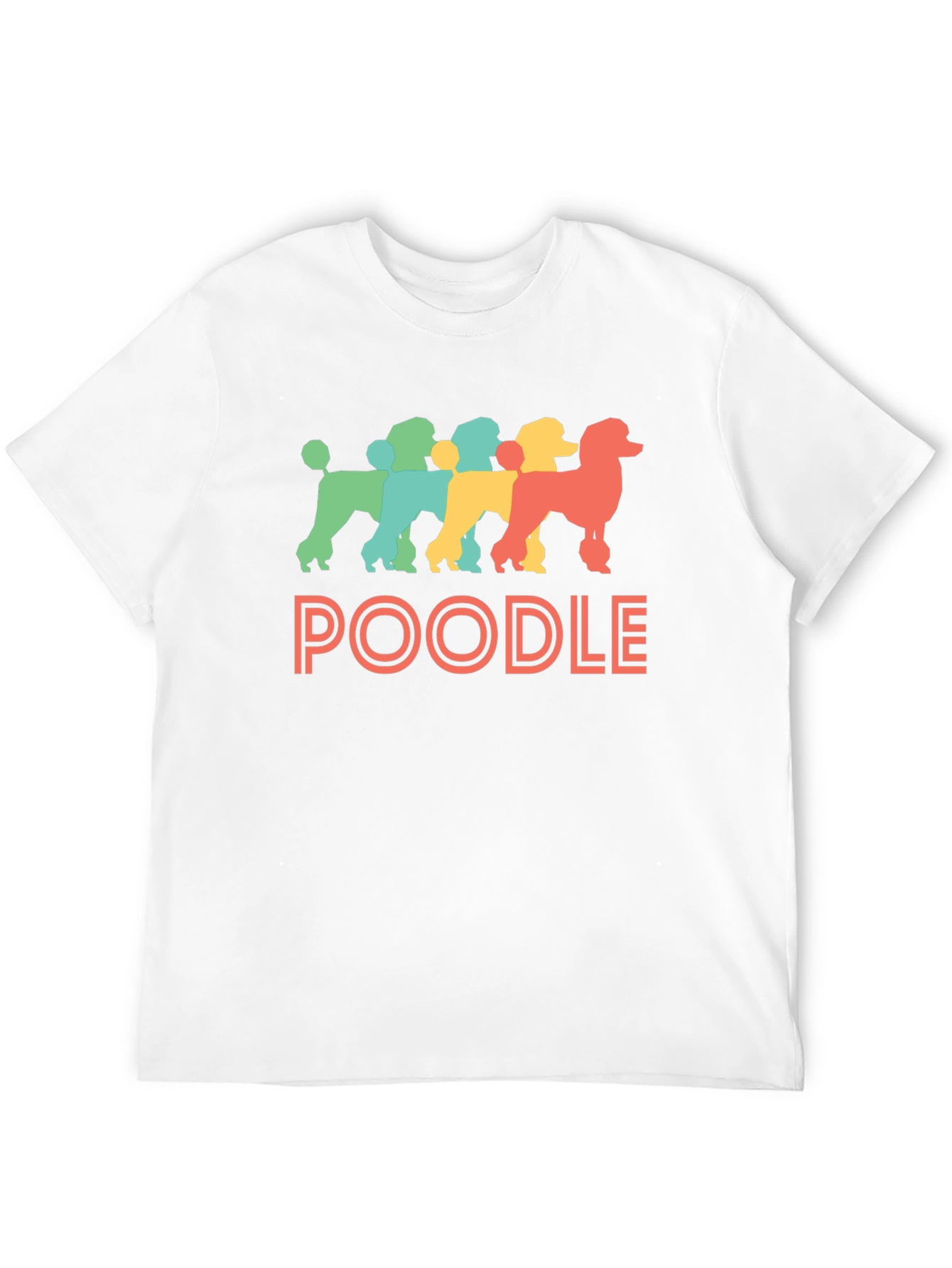 Retro Poodle Graphic Tee - Black Cotton T-Shirt