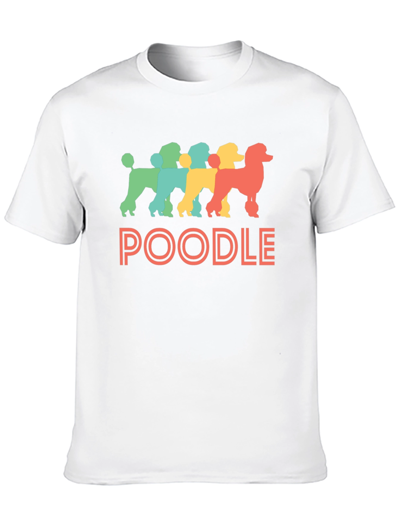 Retro Poodle Graphic Tee - Black Cotton T-Shirt