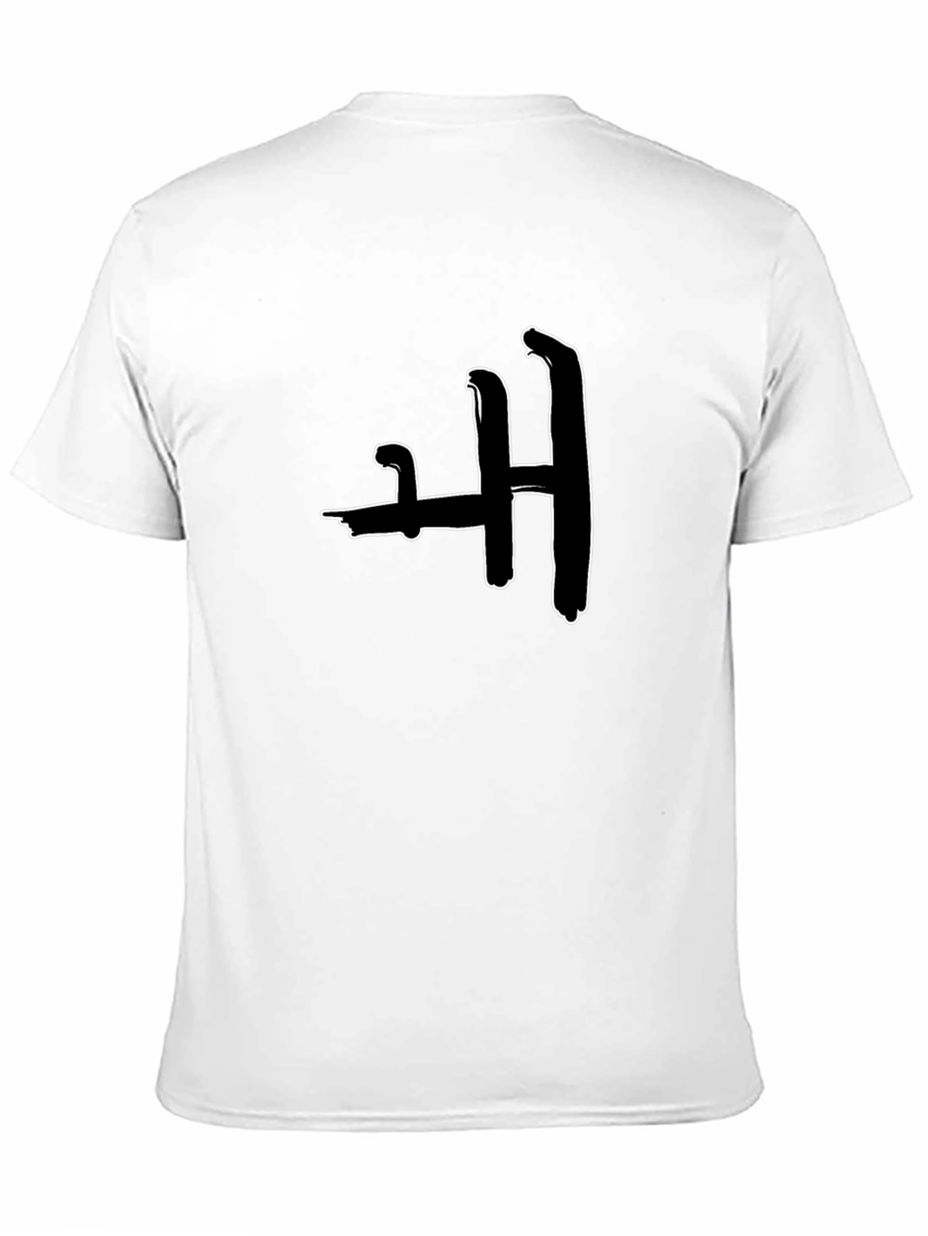 Unique H Pattern Black T-Shirt