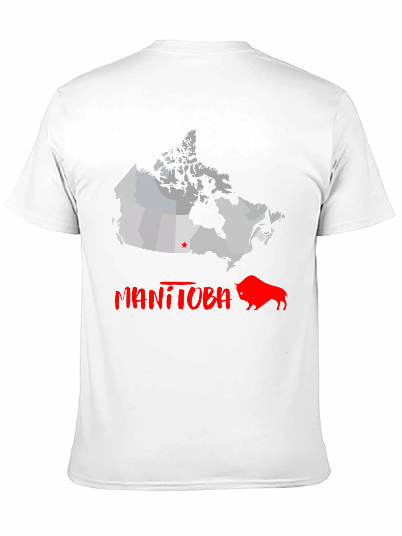 Manitoba Canada Bison Graphic Tee - Black Cotton T-Shirt