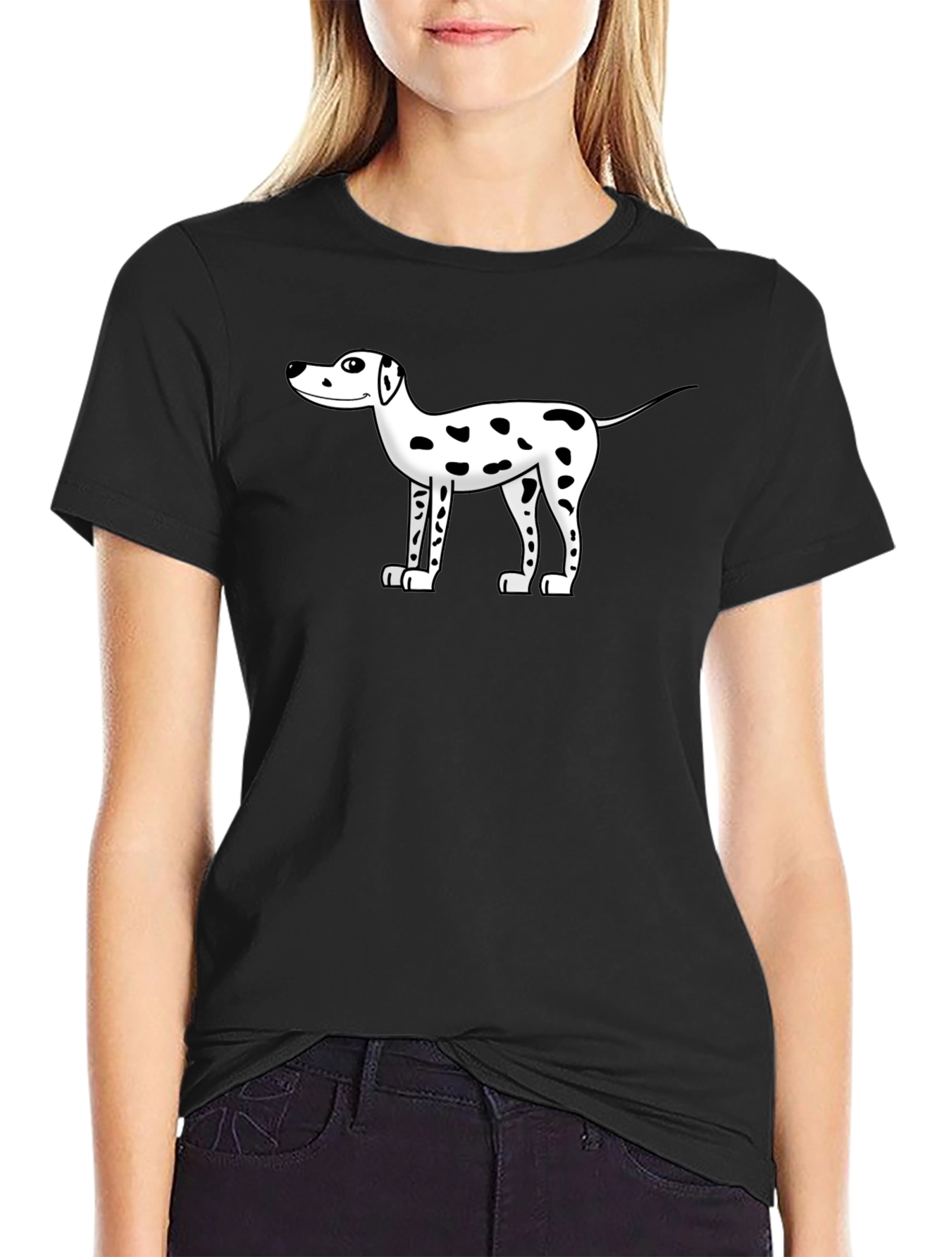 Dog Cartoon Black T-Shirt