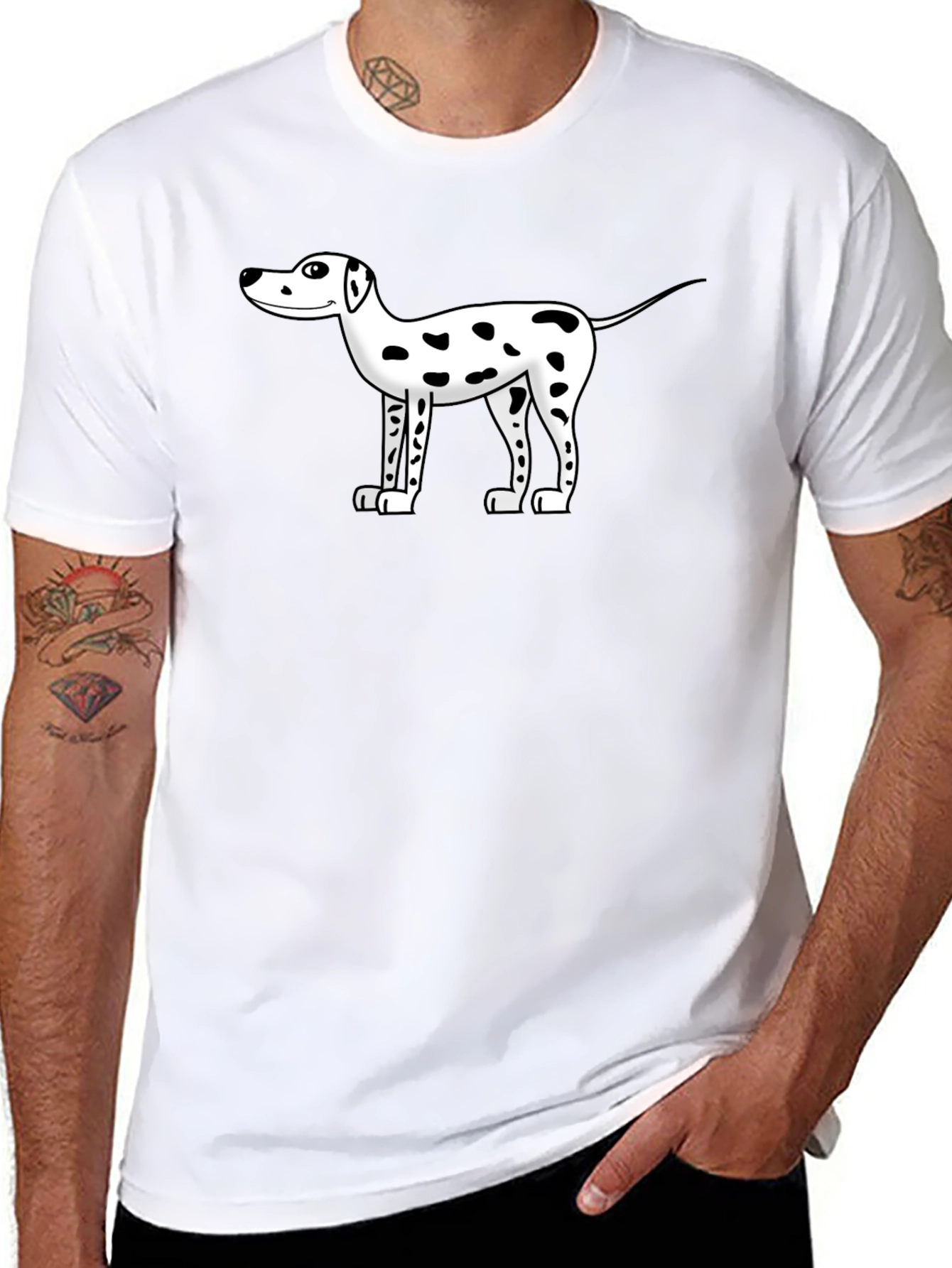 Dog Cartoon Black T-Shirt