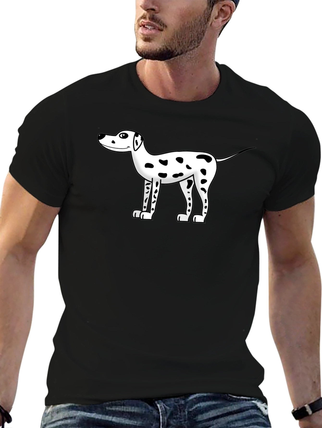 Dog Cartoon Black T-Shirt