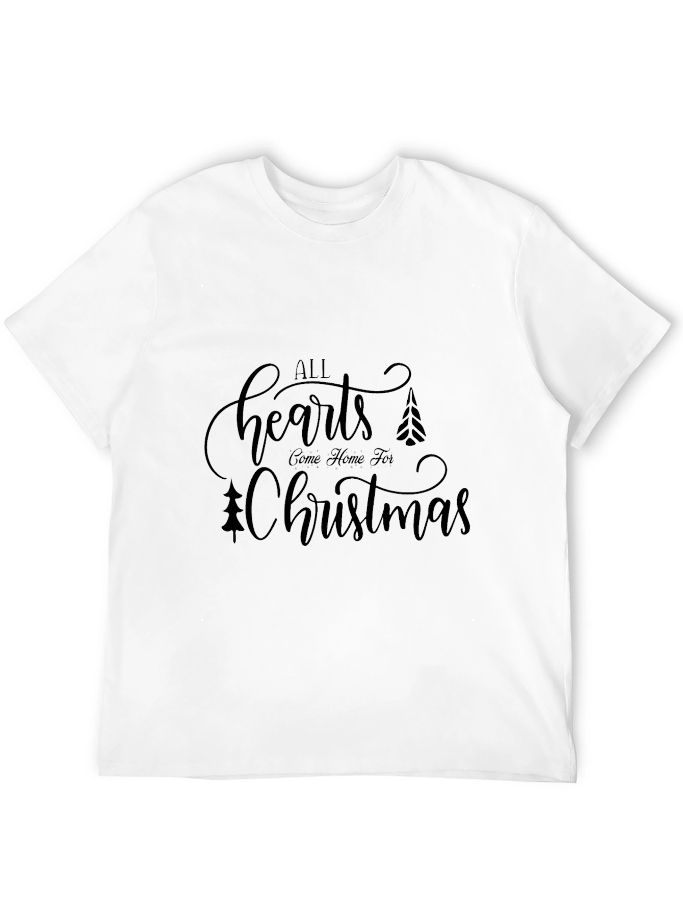 All Hearts Come Home Christmas Black T-Shirt