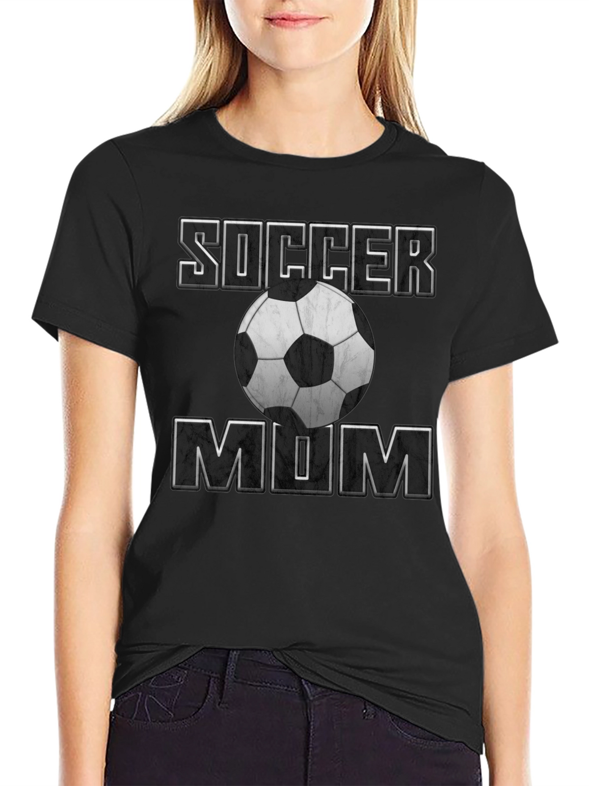 Soccer Mum T-Shirt - Black Cotton Tee
