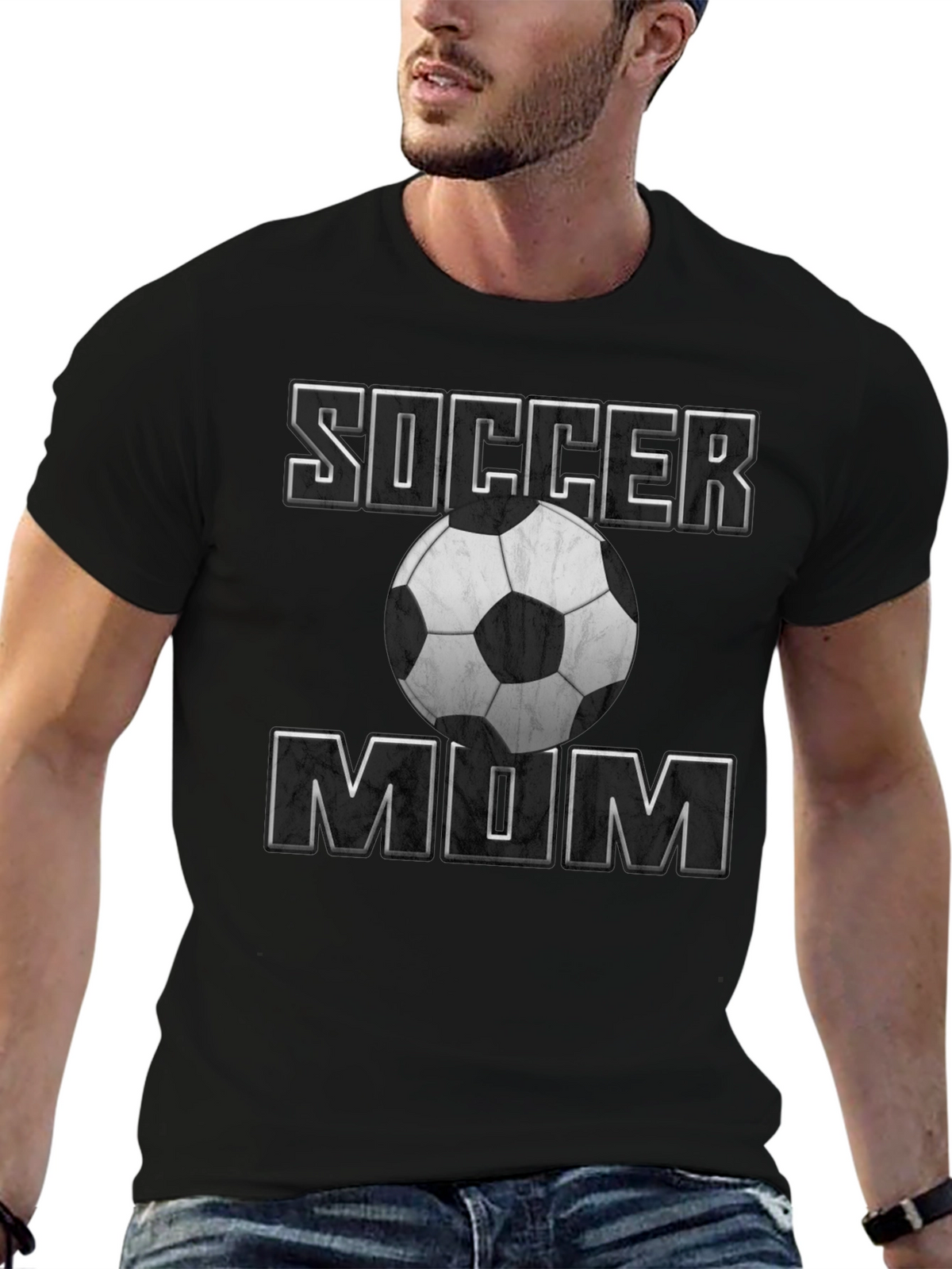 Soccer Mum T-Shirt - Black Cotton Tee