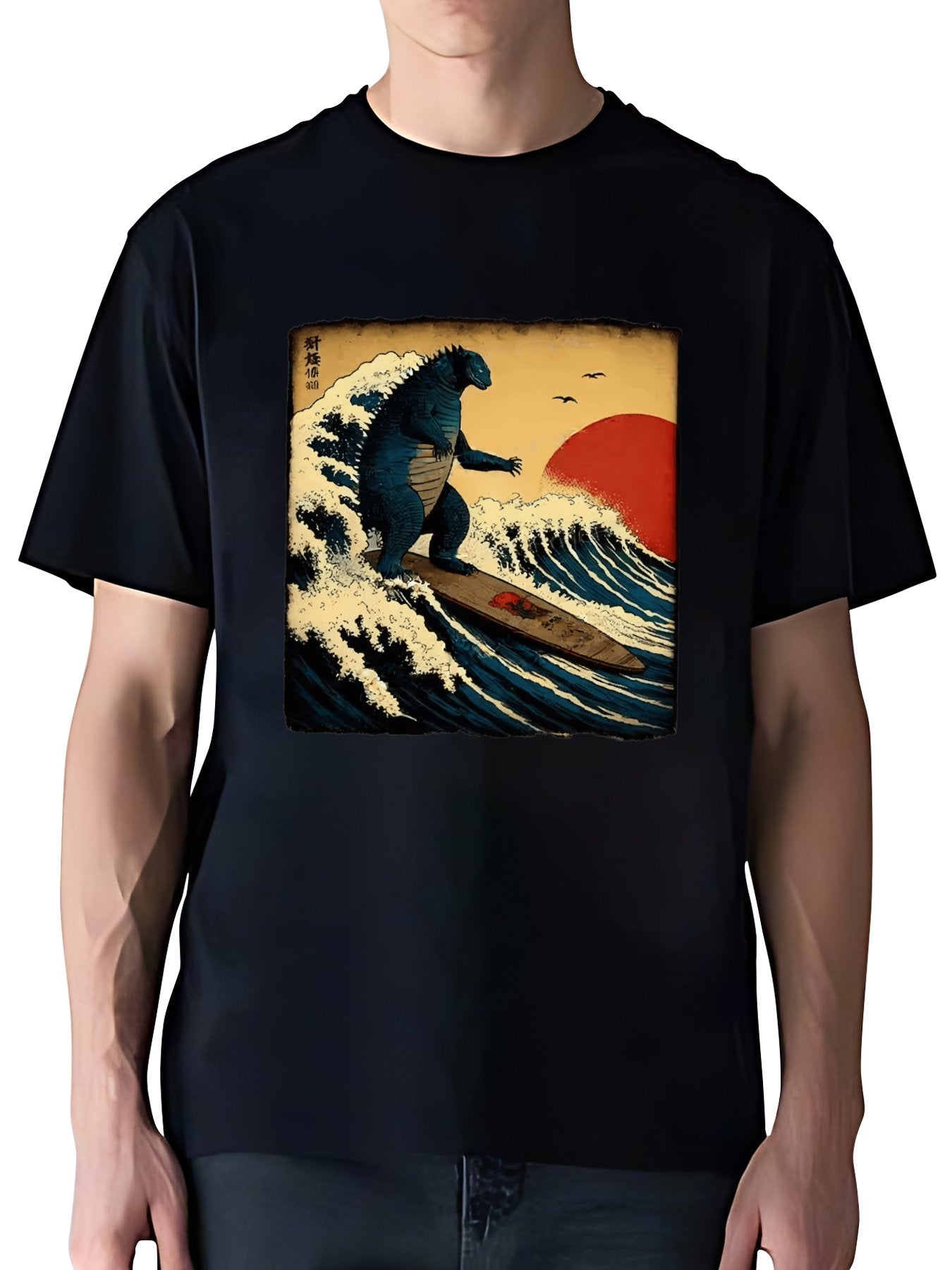 T-shirt Tokyo-tiger-the-great-wave-washed-t-shirt-1