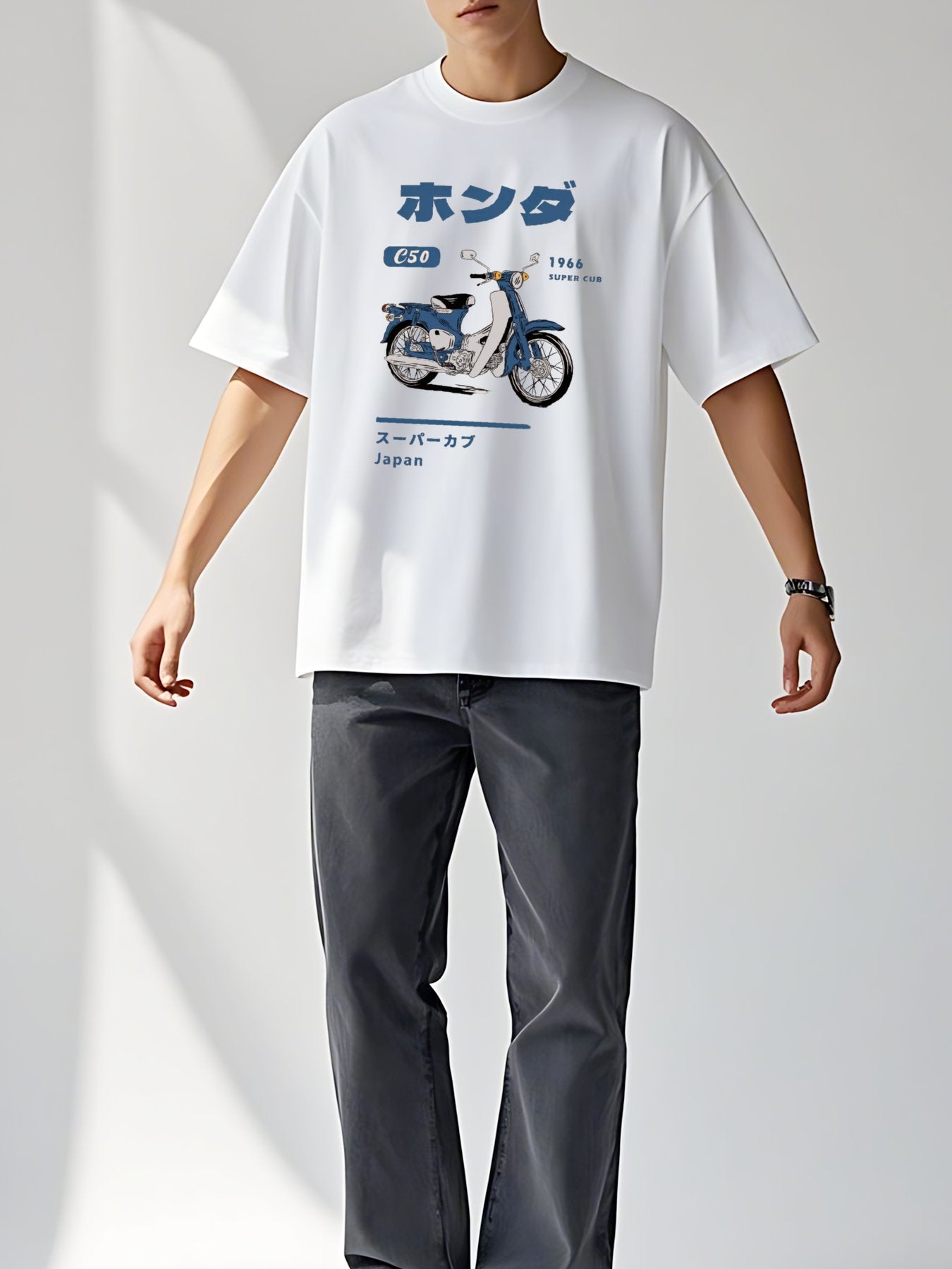 T-shirt Honda Car C50 Super Cub Motorcycle Bike Vintage Wash Japanese Design T-Shirt