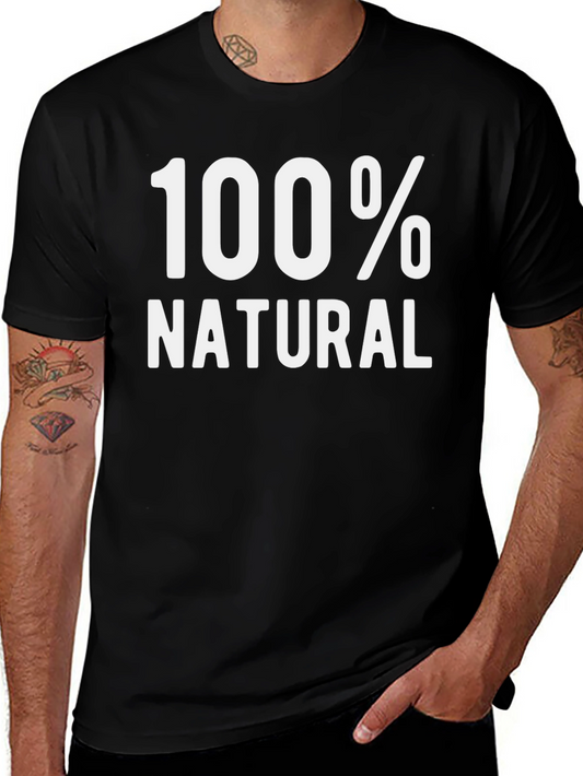 100% Natural Graphic T-Shirt - Black
