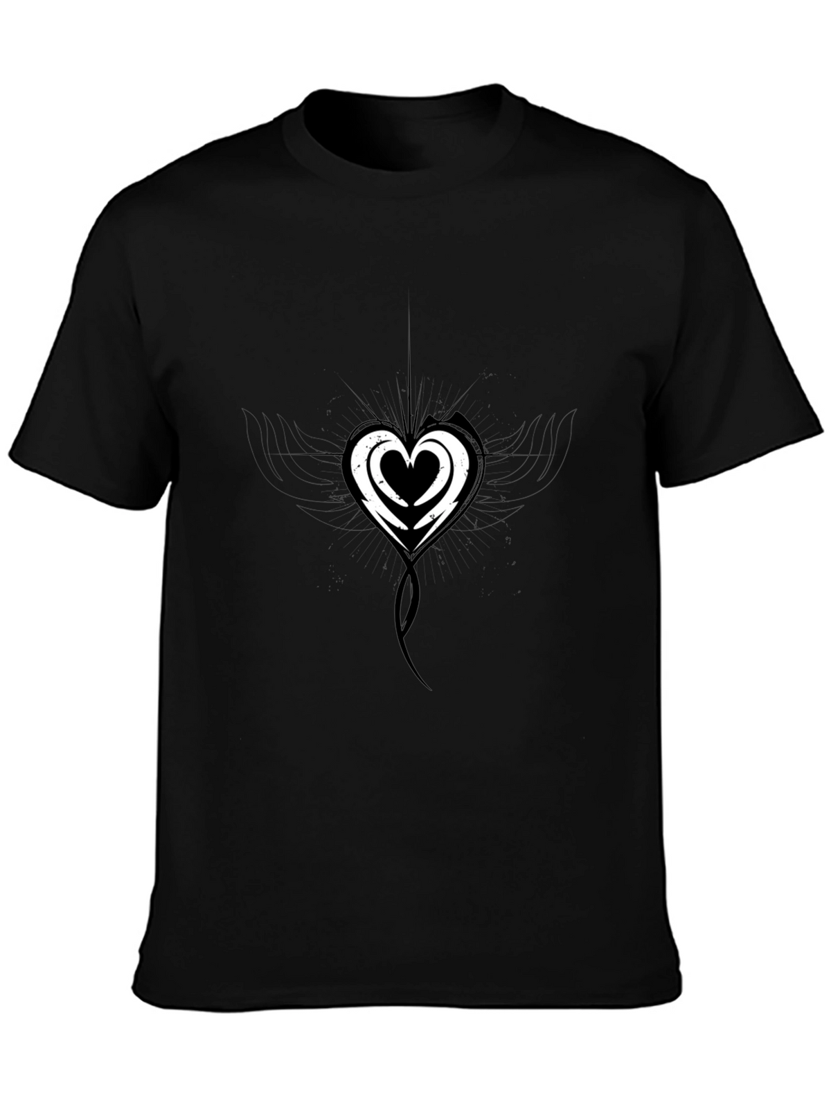 Heart Tattoo Black T-Shirt - Stylish Graphic Tee