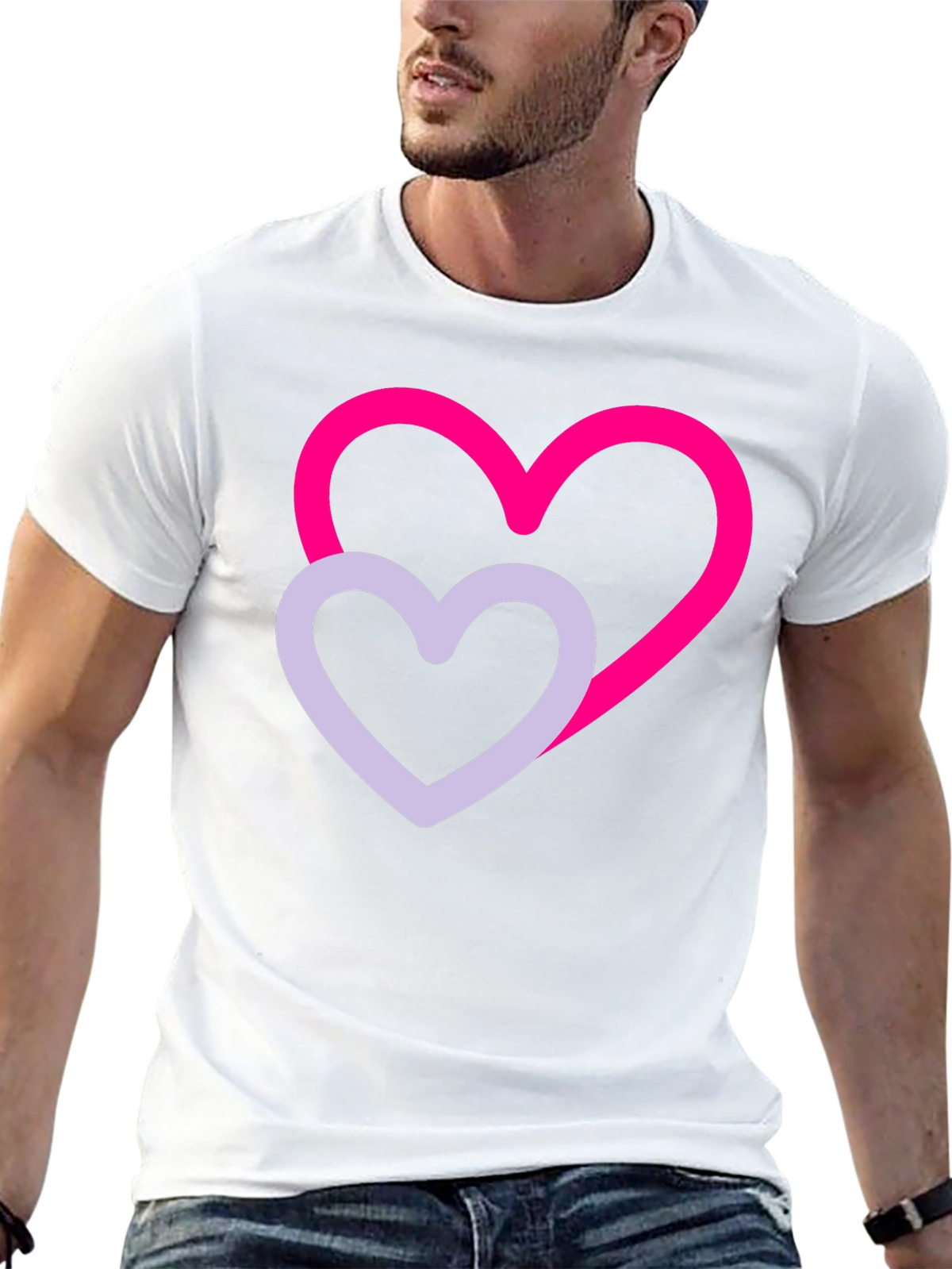 Heart Graphic Tee - Stylish Black Cotton T-Shirt