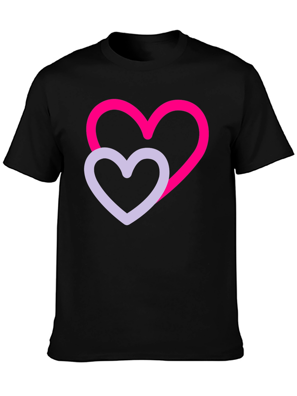 Heart Graphic Tee - Stylish Black Cotton T-Shirt