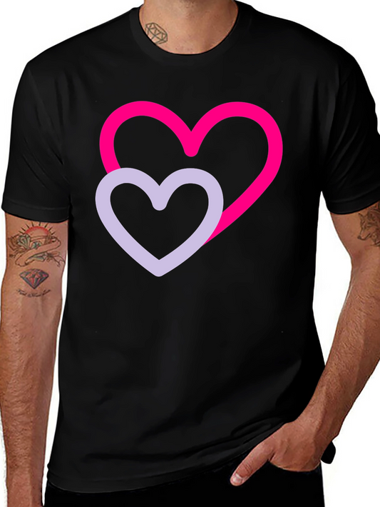 Heart Graphic Tee - Stylish Black Cotton T-Shirt