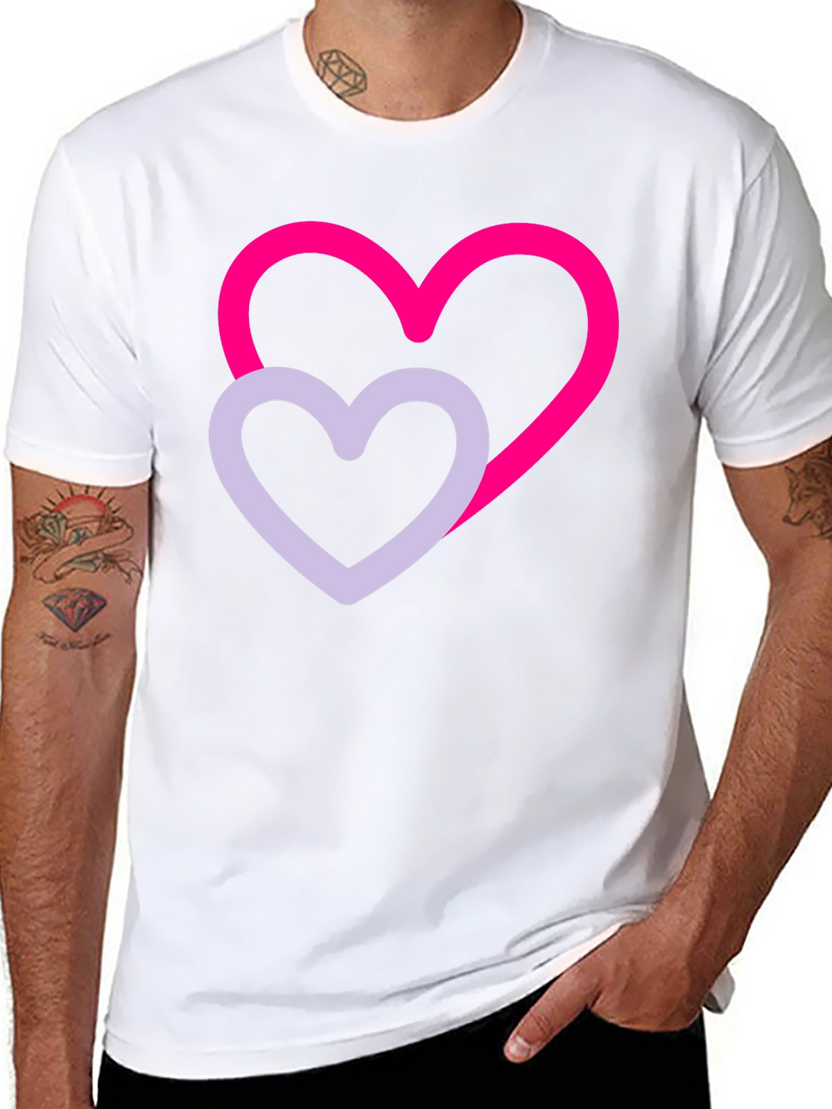 Heart Graphic Tee - Stylish Black Cotton T-Shirt