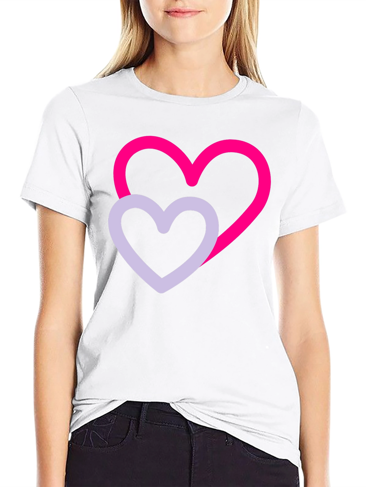 Heart Graphic Tee - Stylish Black Cotton T-Shirt