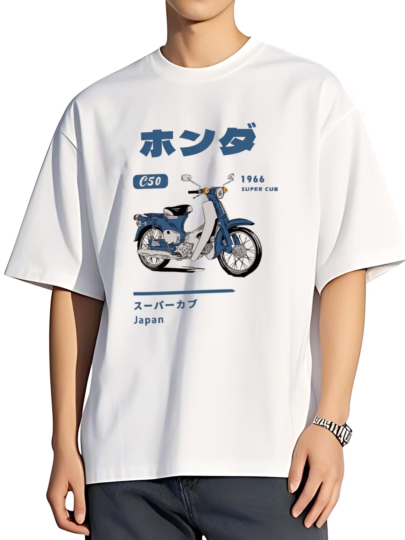 T-shirt Honda Car C50 Super Cub Motorcycle Bike Vintage Wash Japanese Design T-Shirt