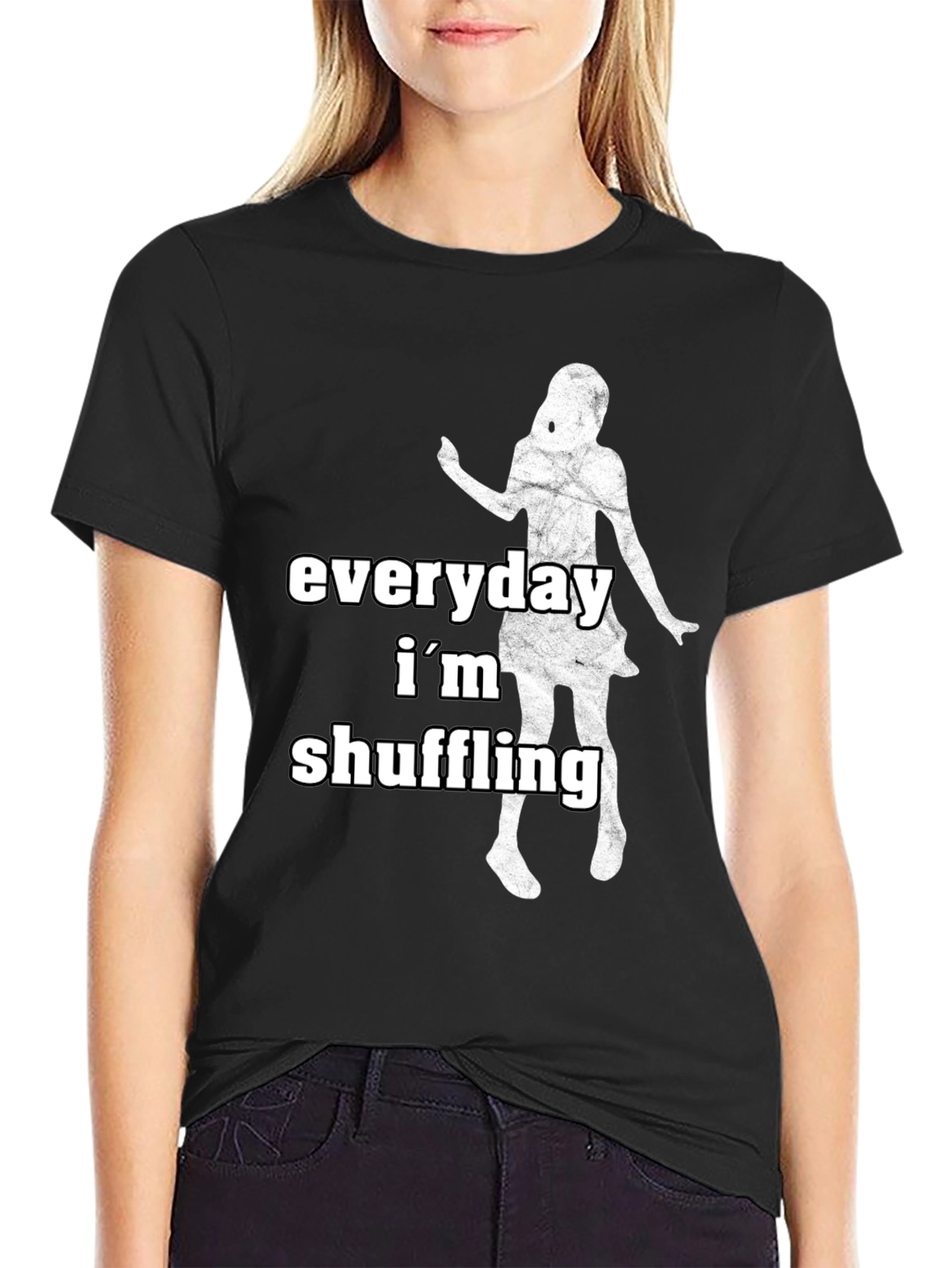 Everyday Im Shuffling Black Graphic Tee