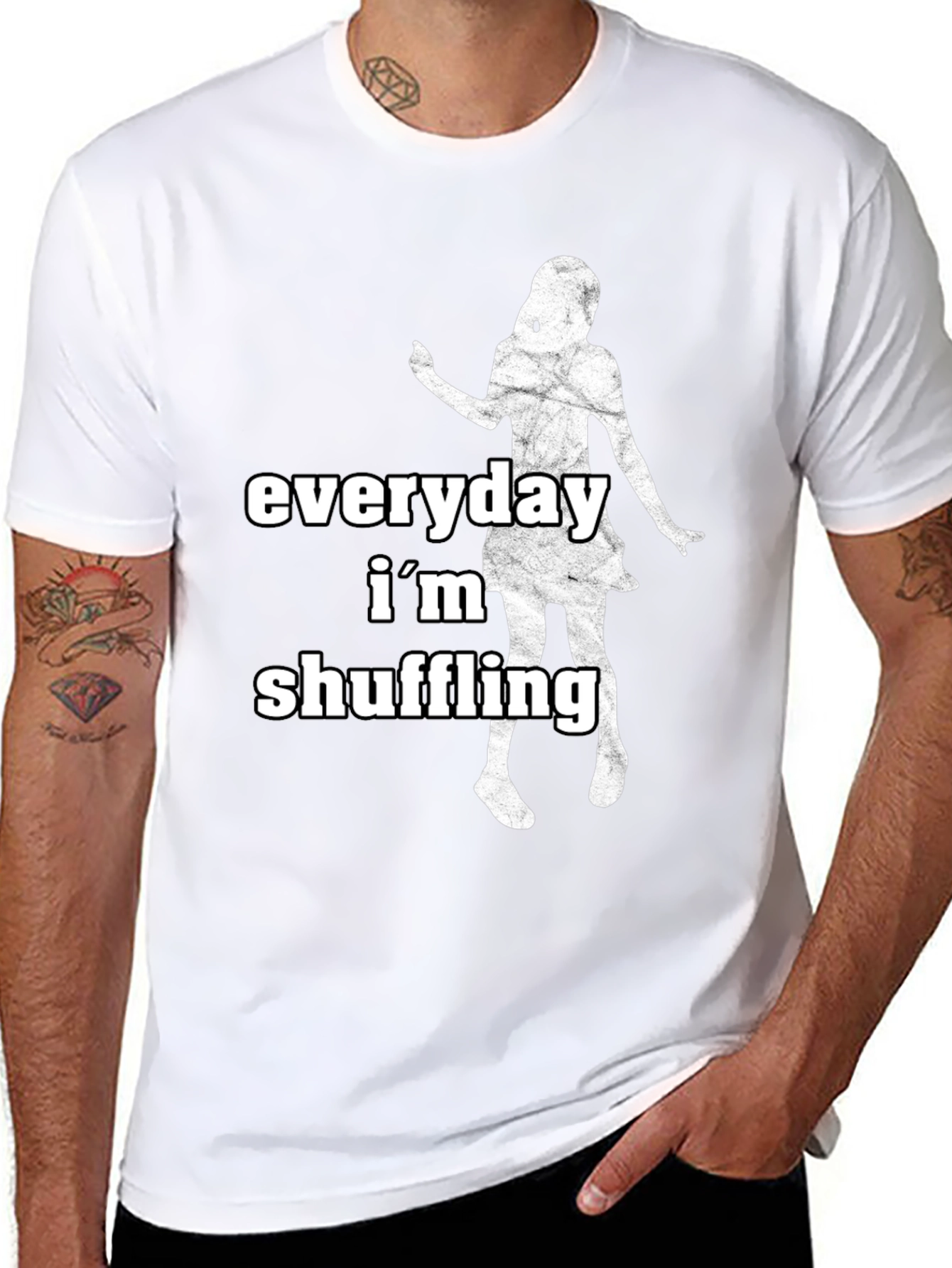 Everyday Im Shuffling Black Graphic Tee