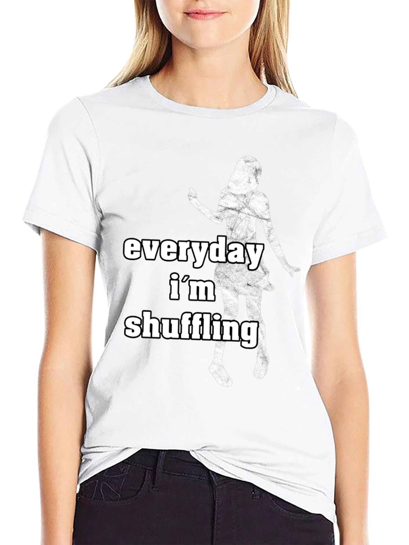 Everyday Im Shuffling Black Graphic Tee