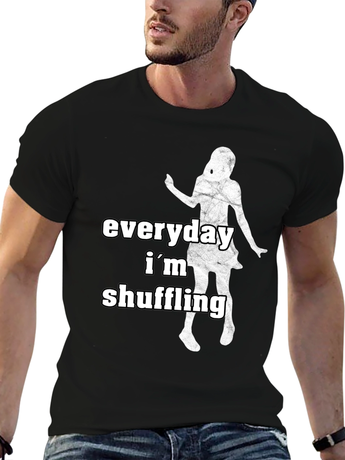 Everyday Im Shuffling Black Graphic Tee