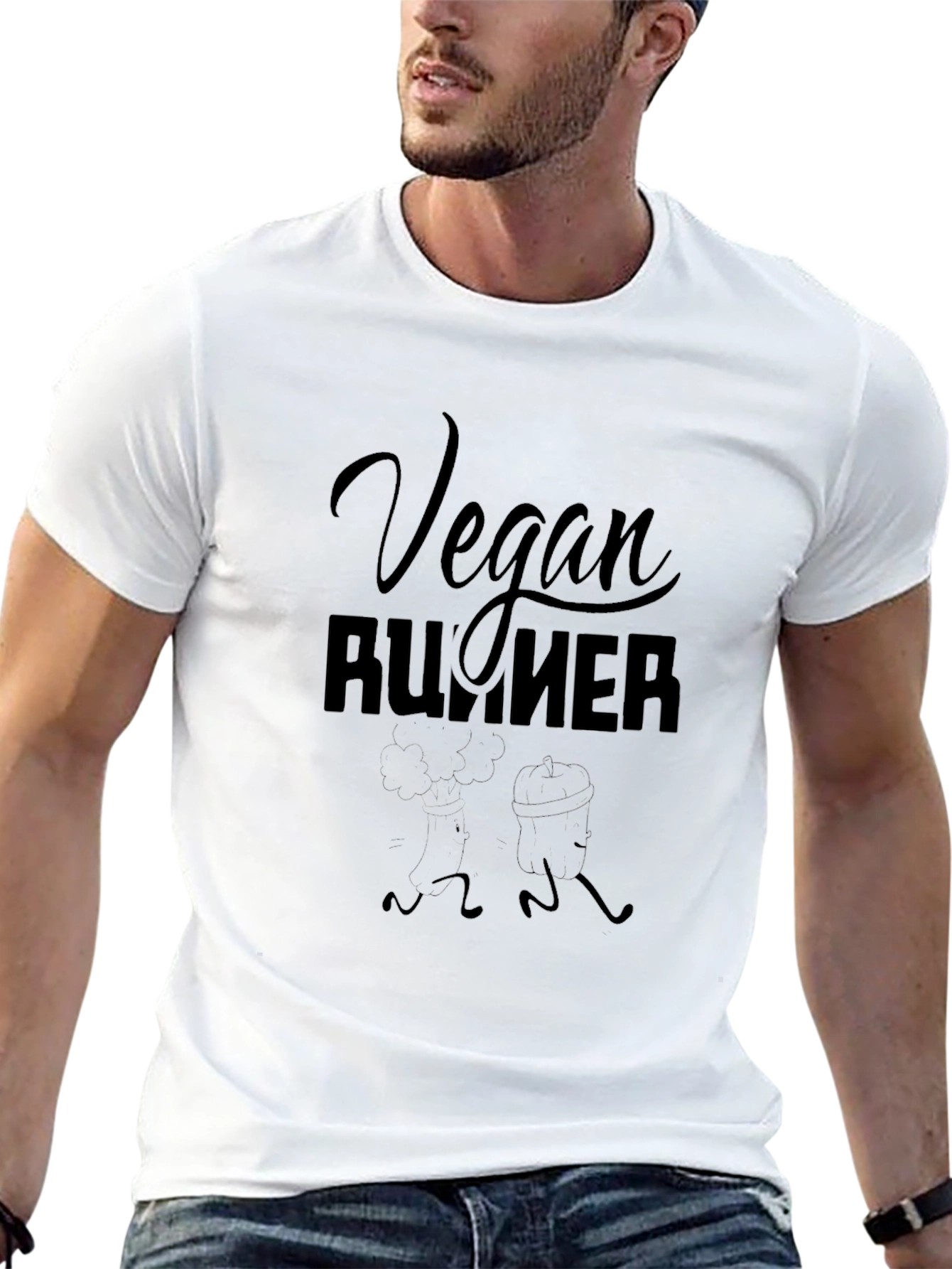 Vegan Runner Graphic Tee - Black