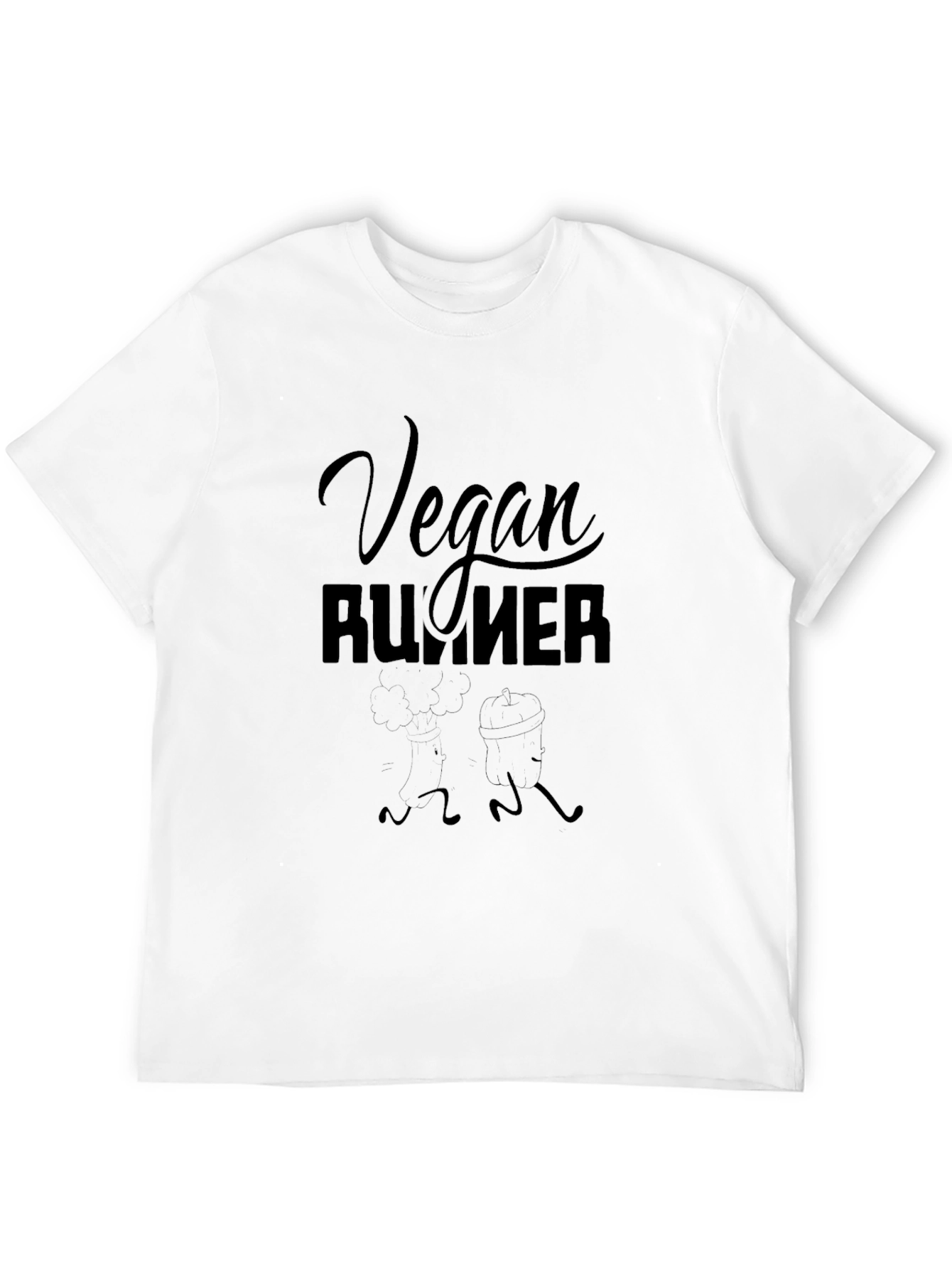 Vegan Runner Graphic Tee - Black