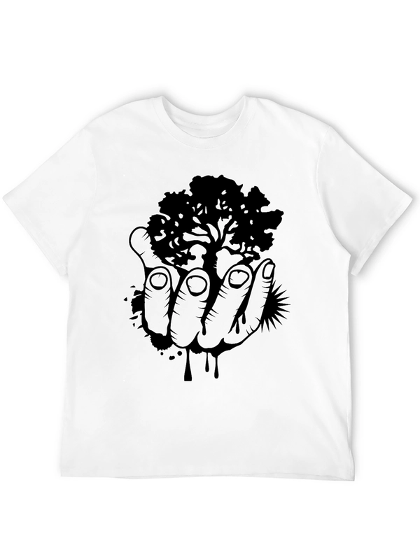 Hand Holding Tree Graphic T-Shirt