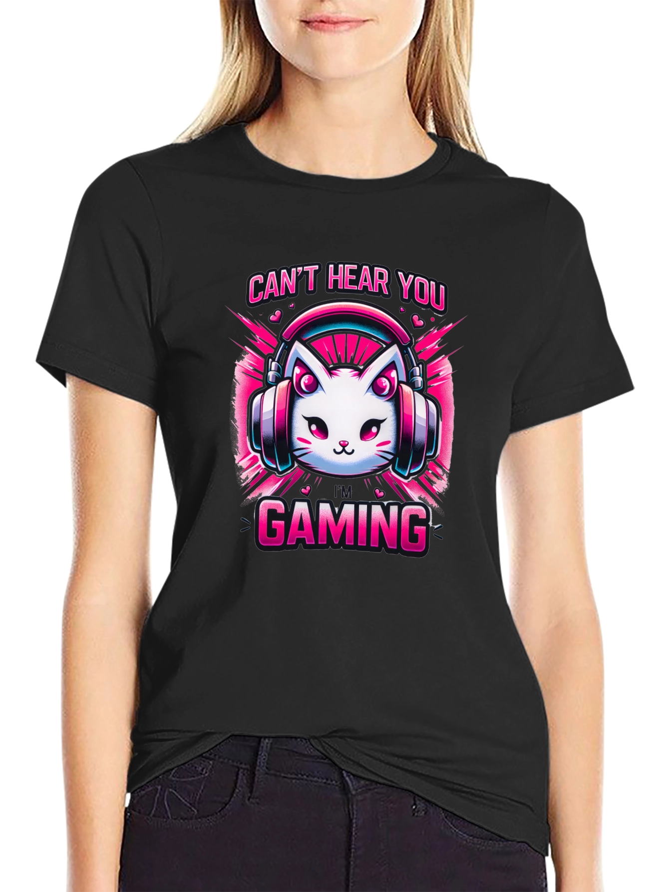 Gaming Cat T-Shirt - Cant Hear You