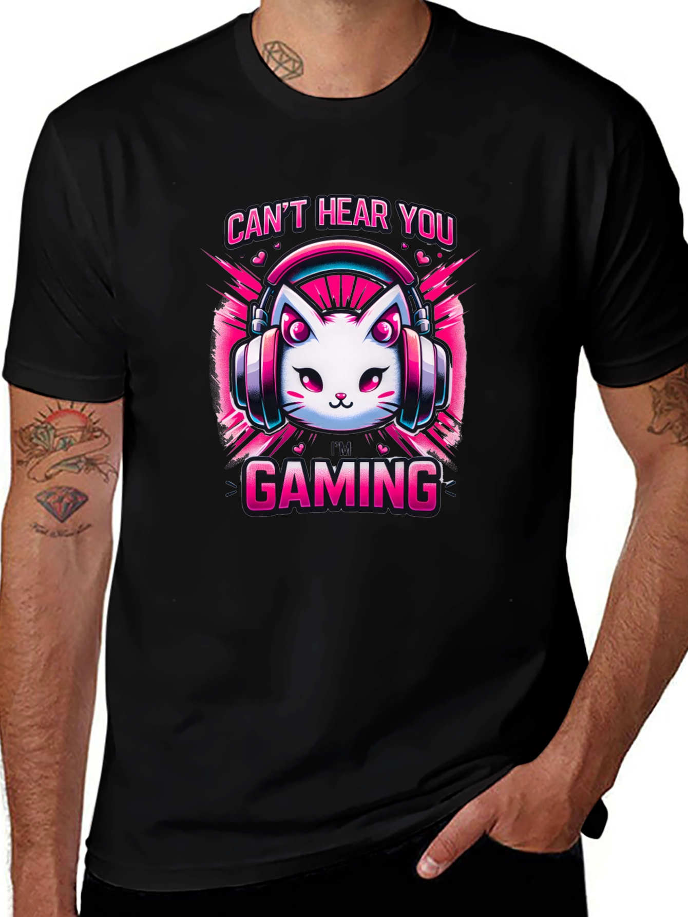 Gaming Cat T-Shirt - Cant Hear You