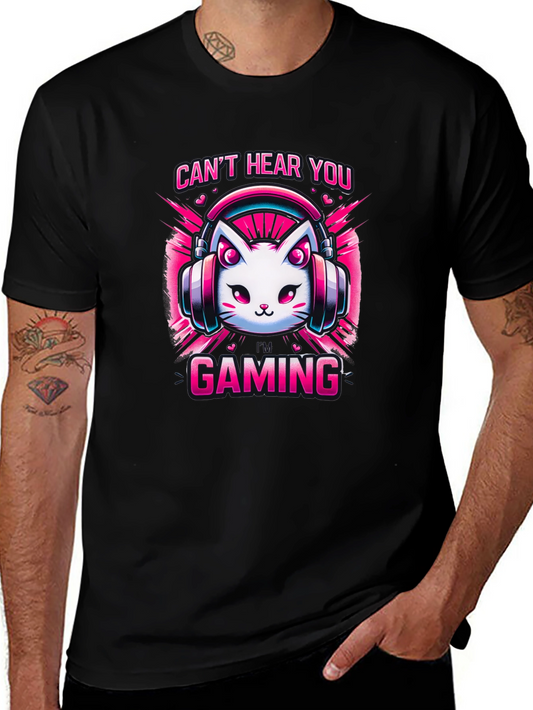 Gaming Cat T-Shirt - Cant Hear You
