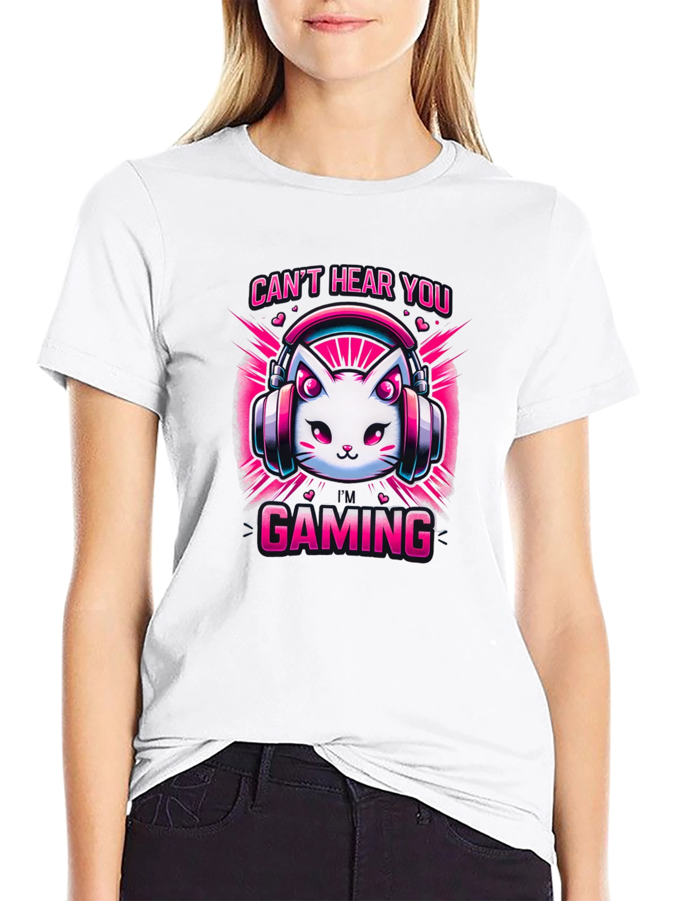 Gaming Cat T-Shirt - Cant Hear You