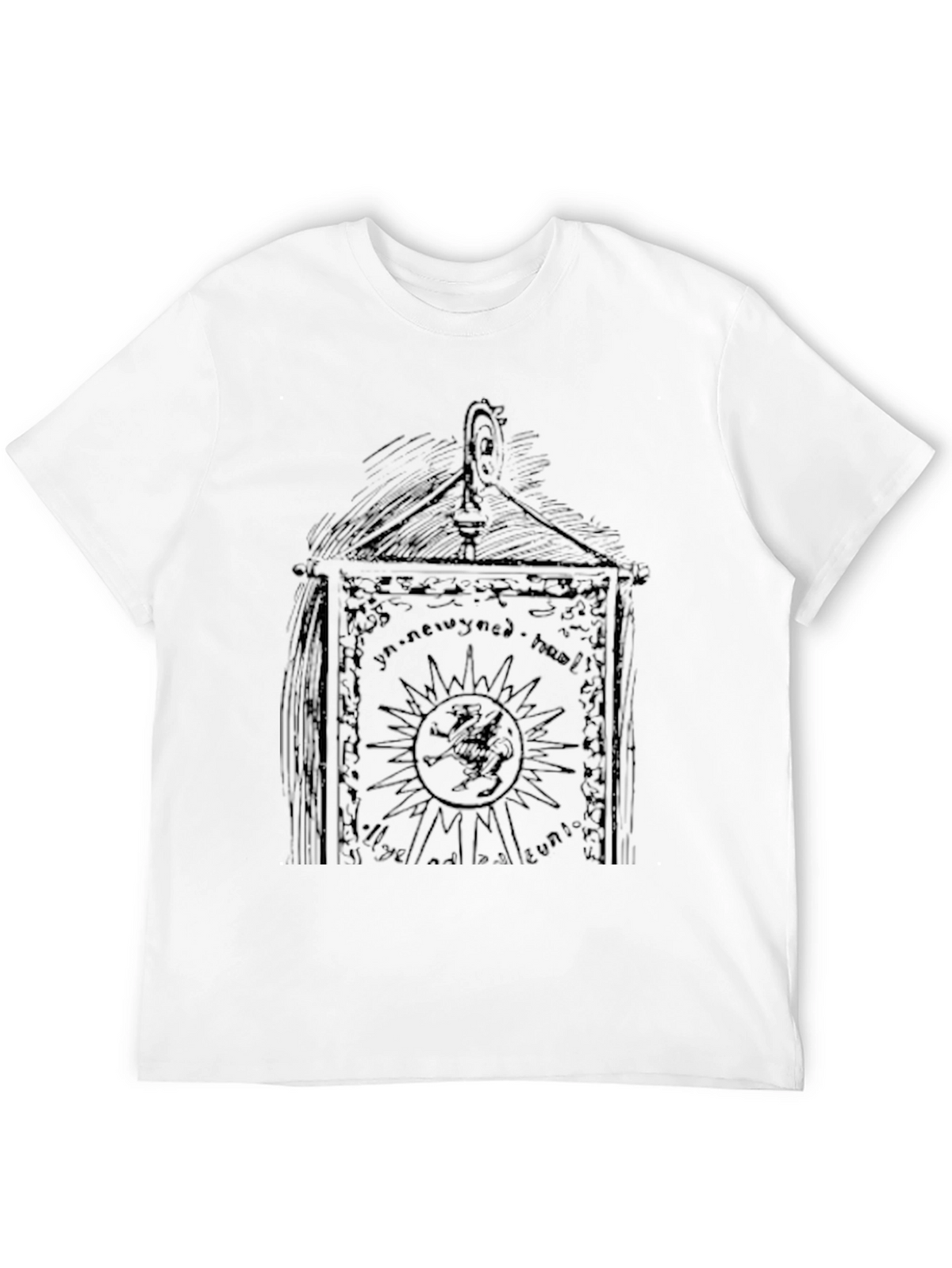 Mens Black Graphic Print Tee