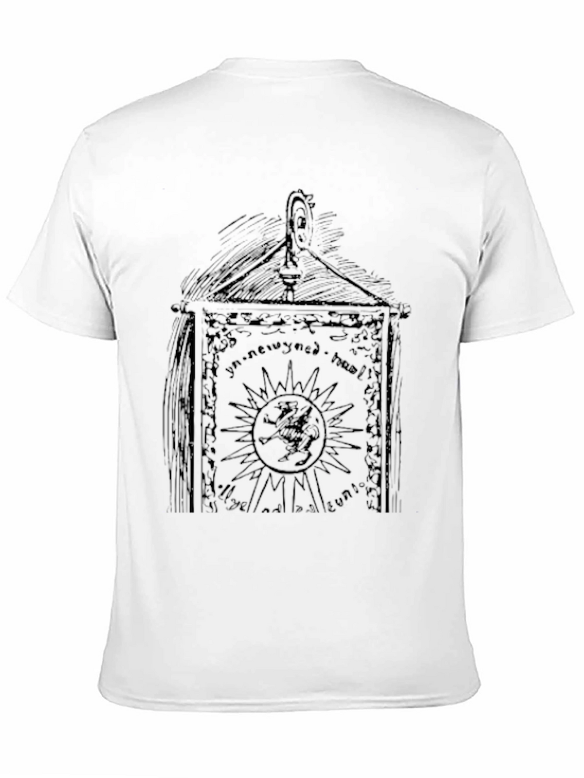 Mens Black Graphic Print Tee