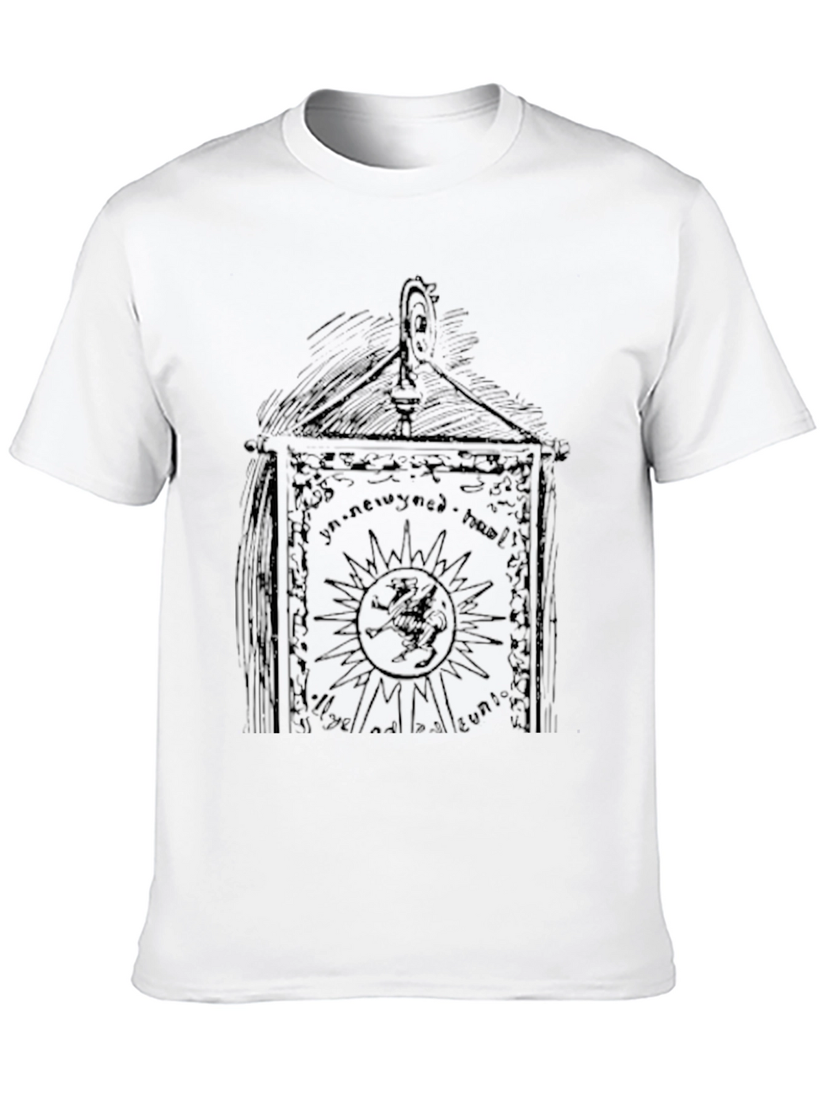Mens Black Graphic Print Tee