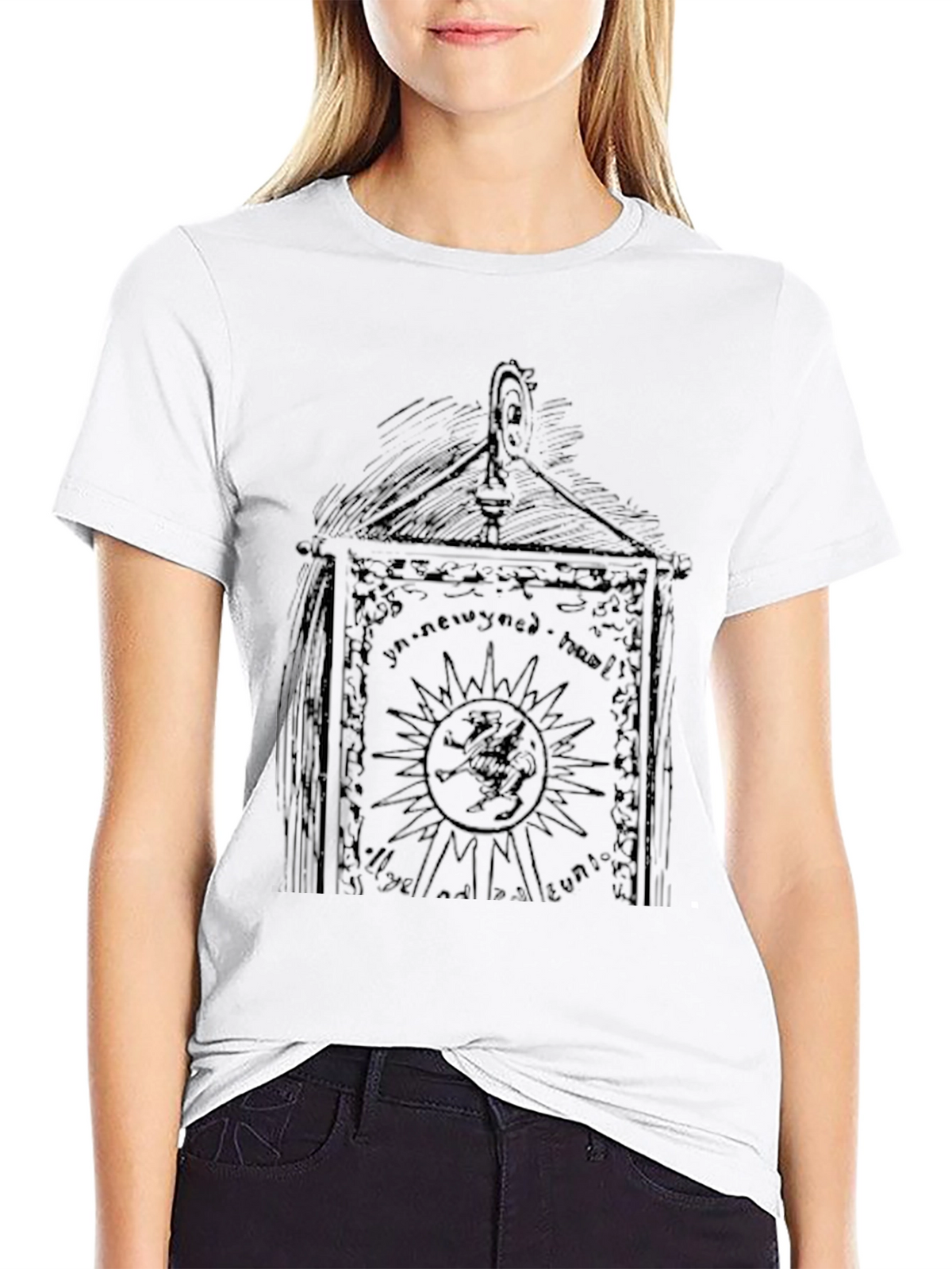 Mens Black Graphic Print Tee