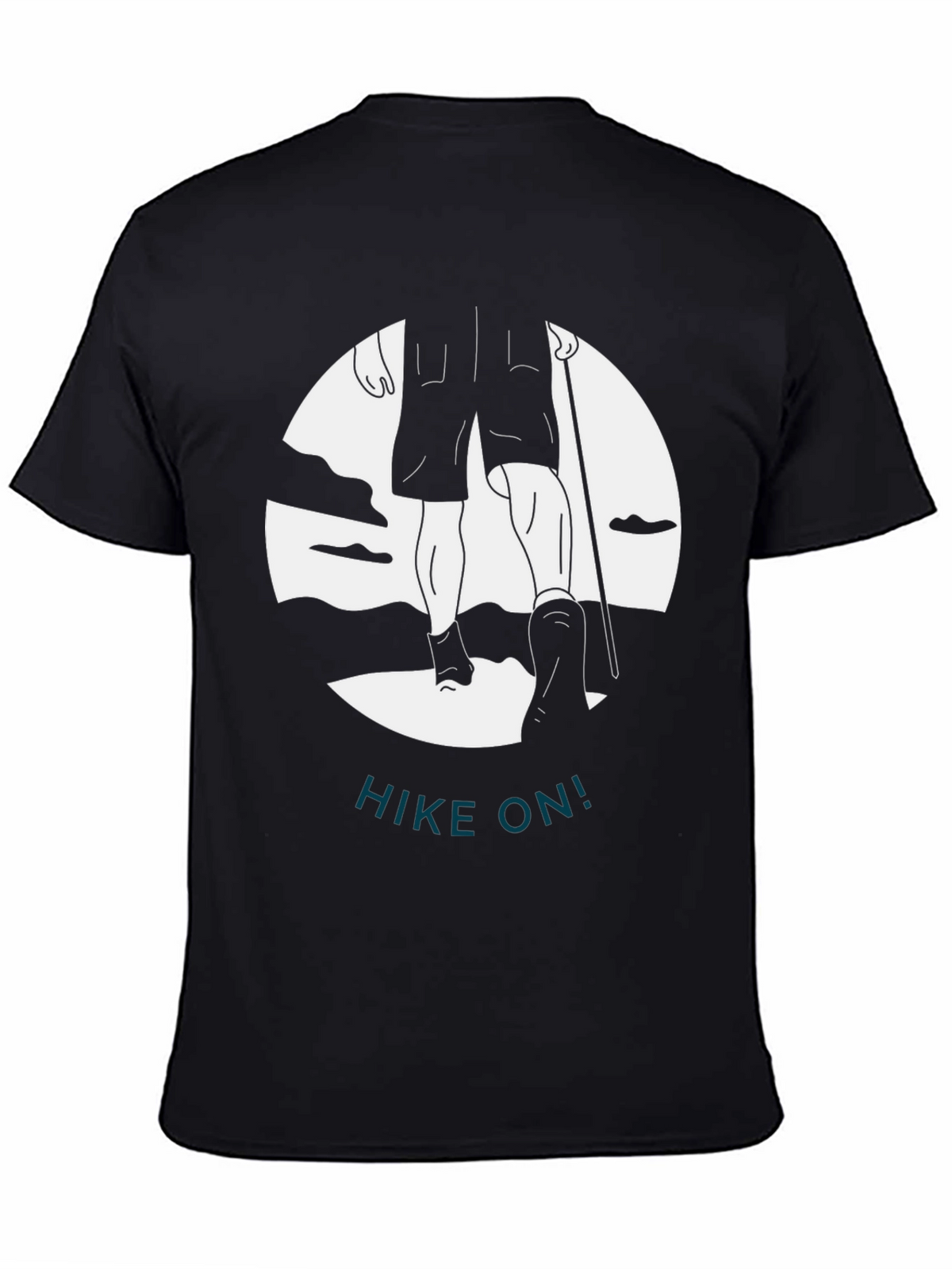 Hike On! Graphic Print Black T-Shirt