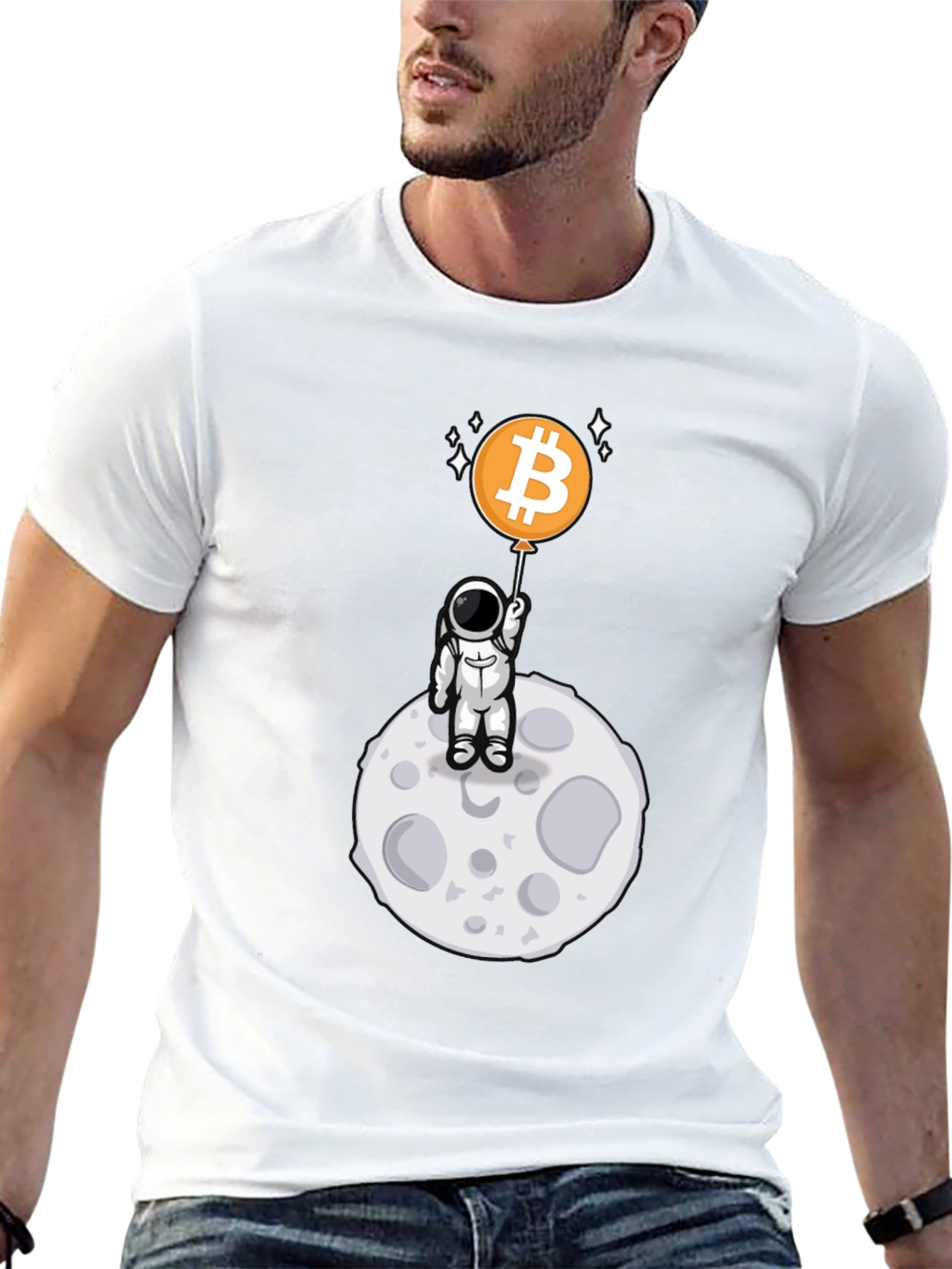 Bitcoin Astronaut Black T-Shirt - Crypto Moon