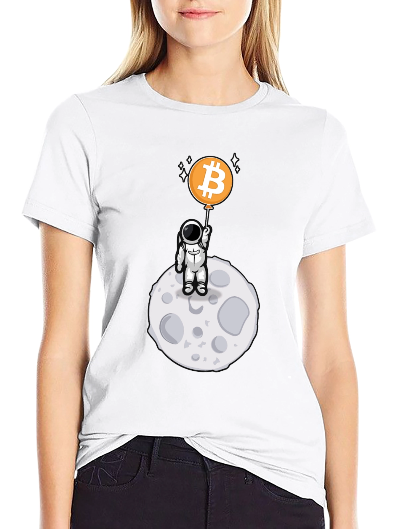 Bitcoin Astronaut Black T-Shirt - Crypto Moon