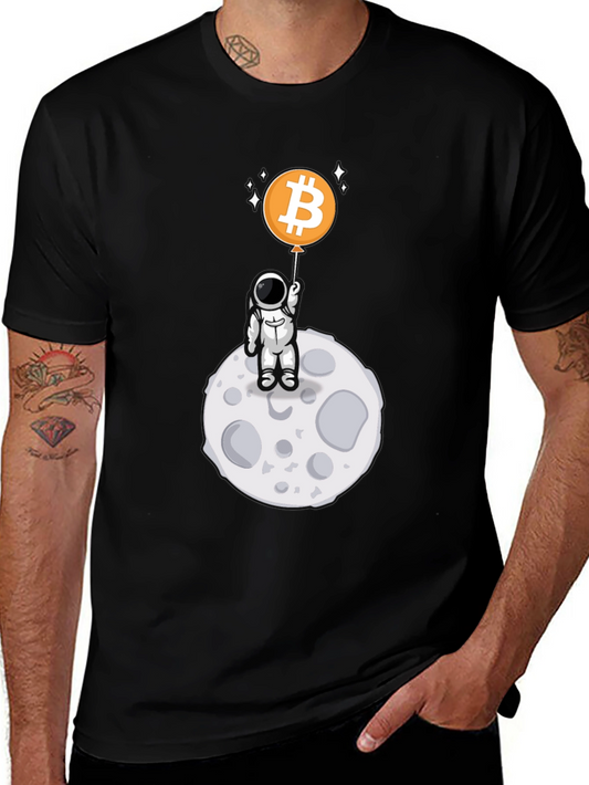 Bitcoin Astronaut Black T-Shirt - Crypto Moon