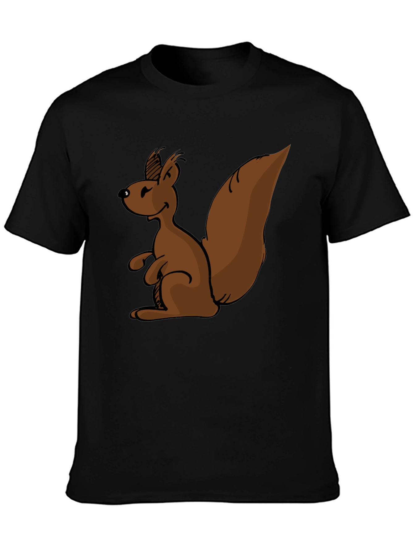 Squirrel Cartoon Graphic Tee - Soft Cotton Blend