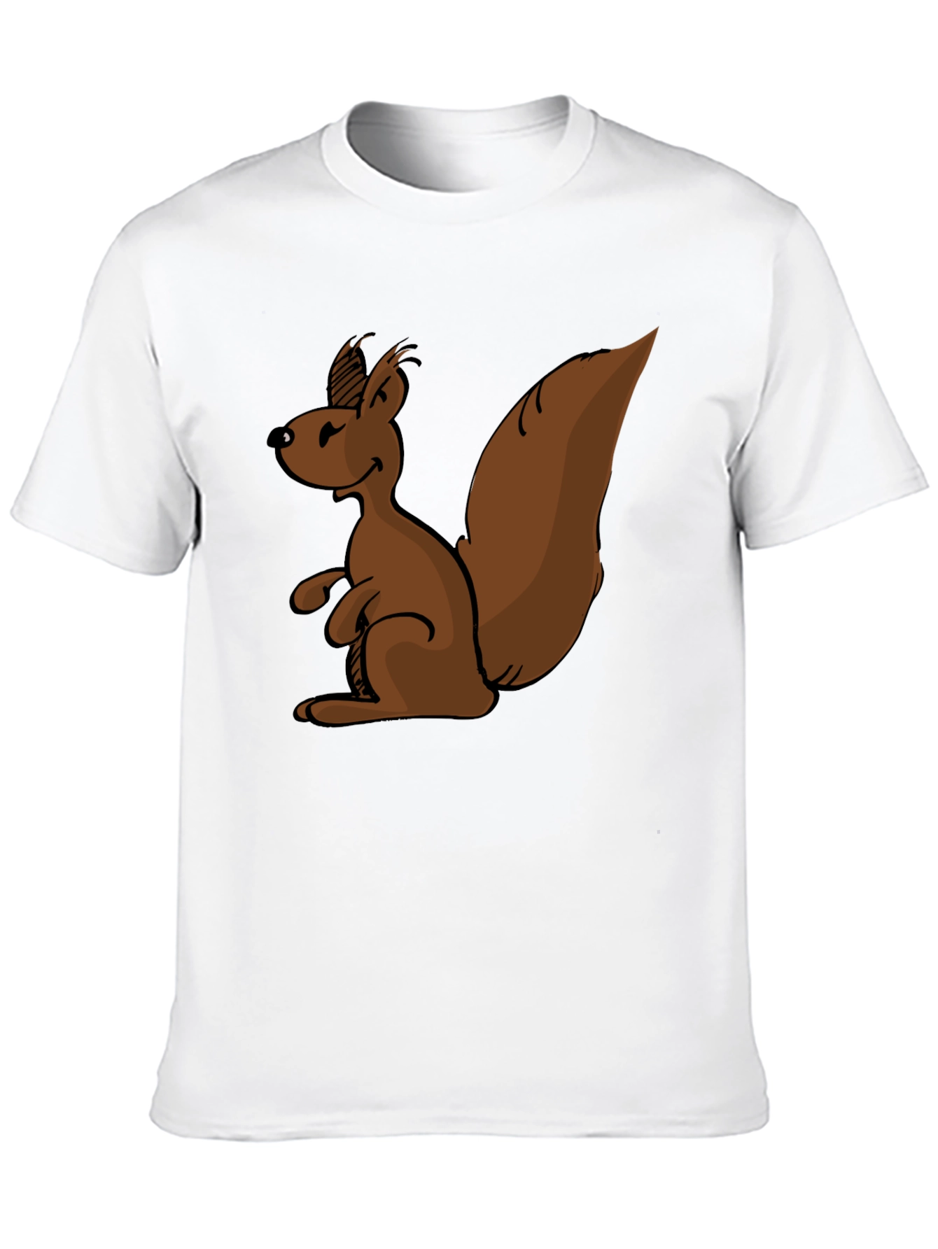 Squirrel Cartoon Graphic Tee - Soft Cotton Blend