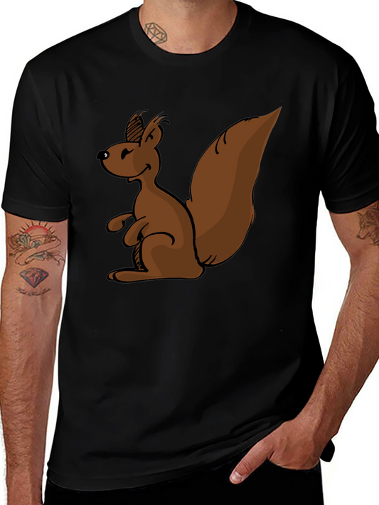 Squirrel Cartoon Graphic Tee - Soft Cotton Blend
