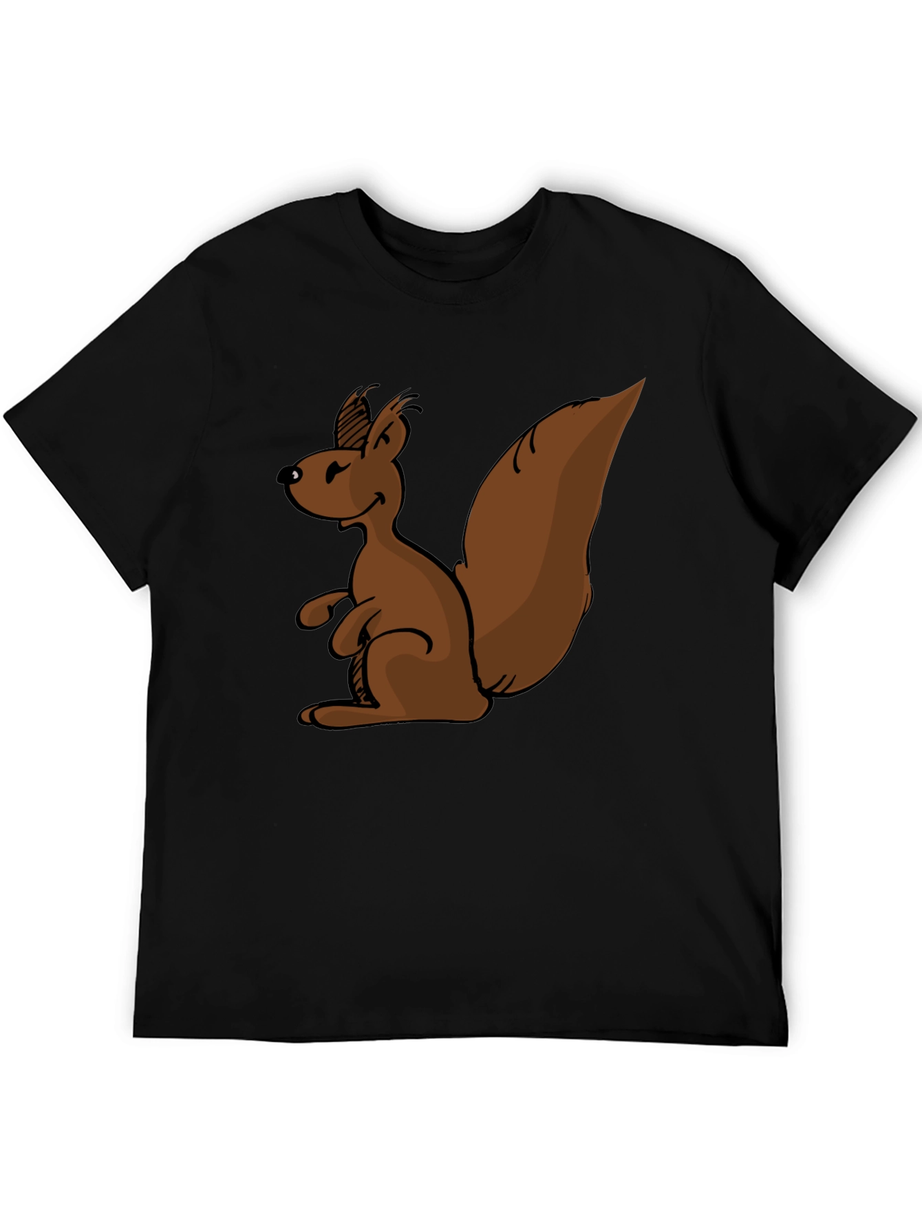 Squirrel Cartoon Graphic Tee - Soft Cotton Blend