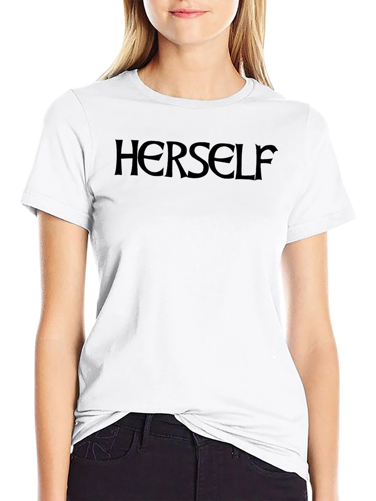 Herself Black Graphic T-Shirt