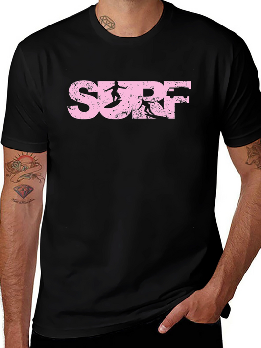 Pink Distressed Surf T-Shirt